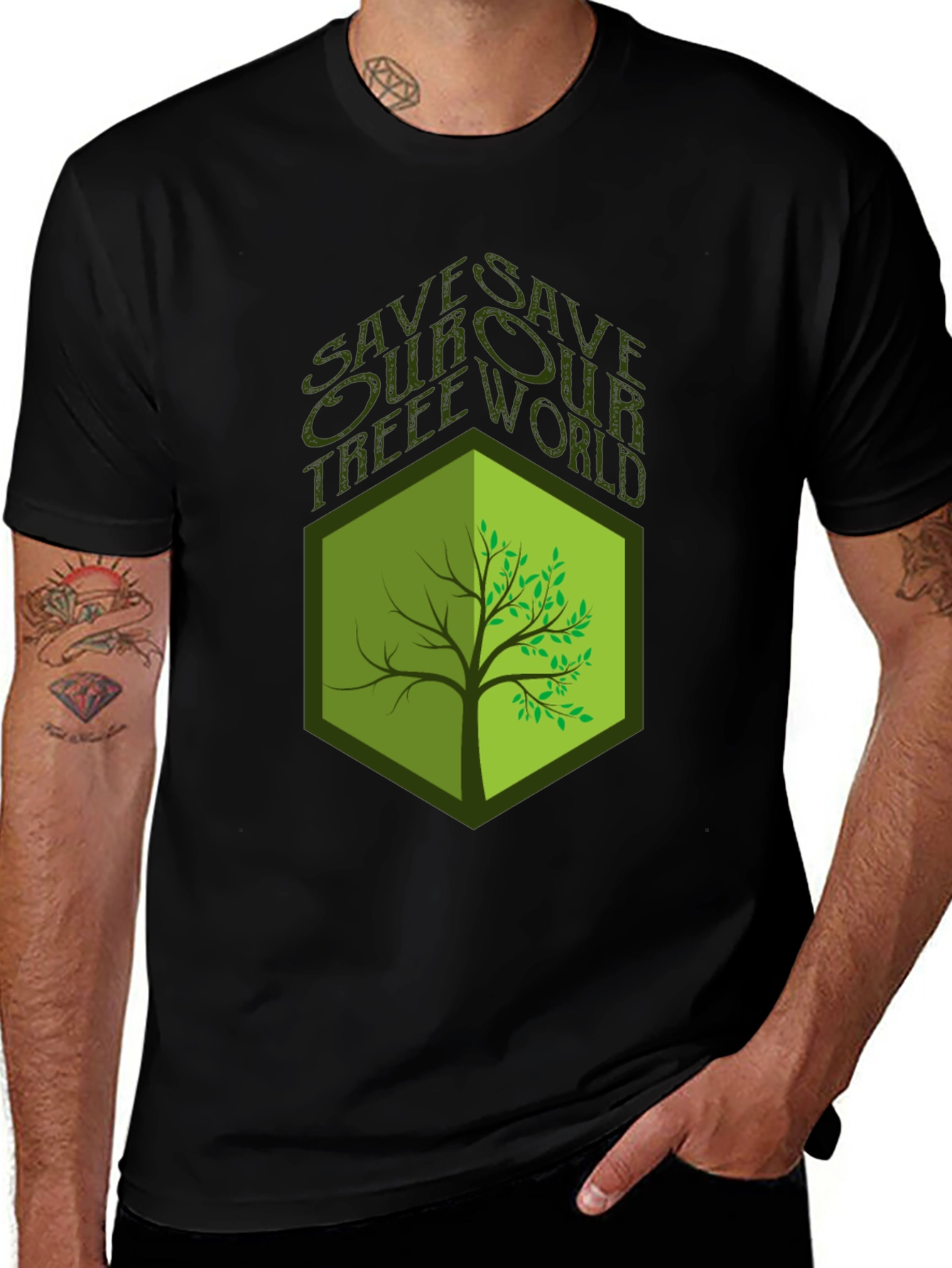 Camiseta Negra Ecológica: Salva Nuestros Árboles