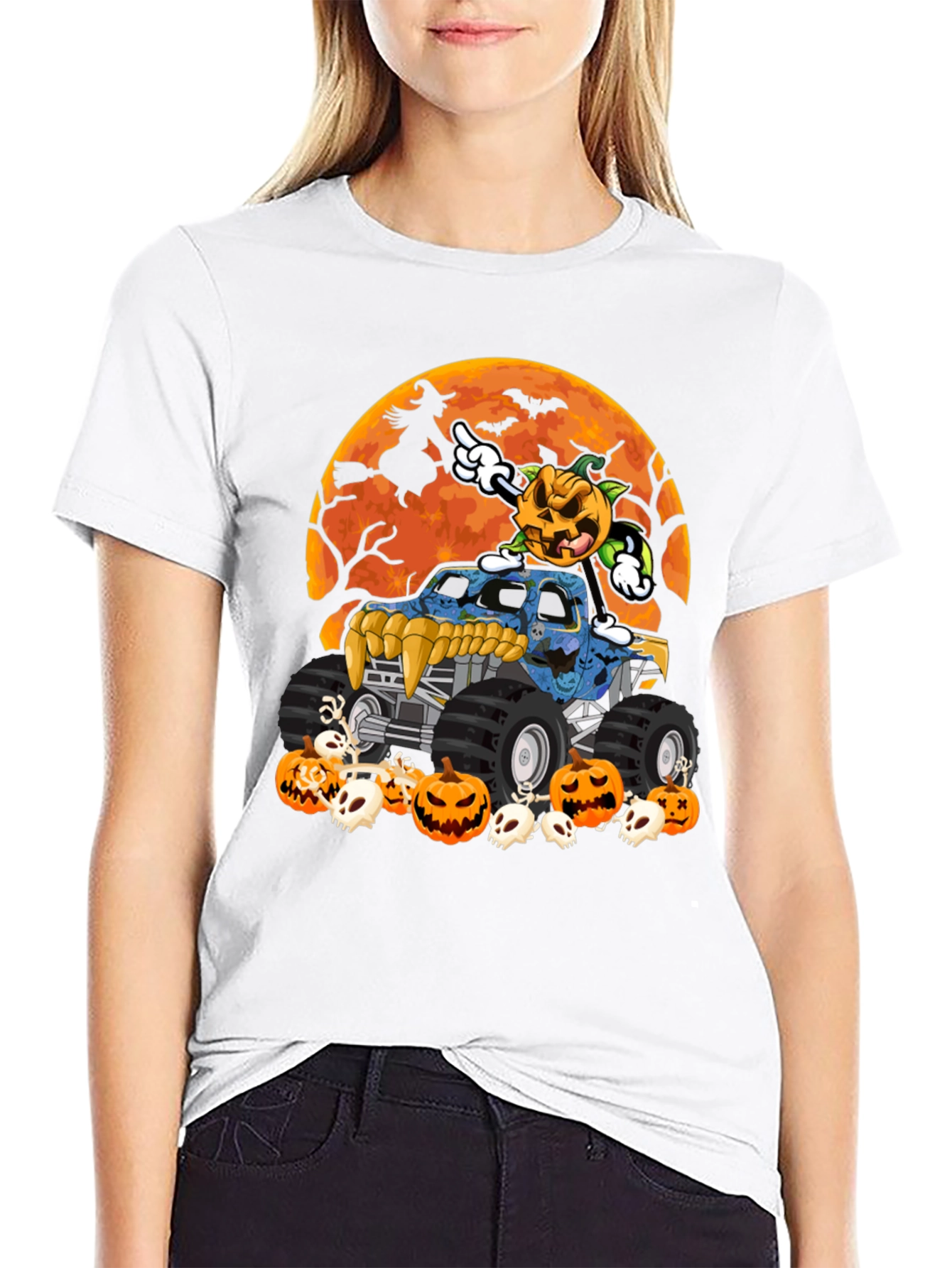 Camiseta Halloween Camión Monstruo Calabaza