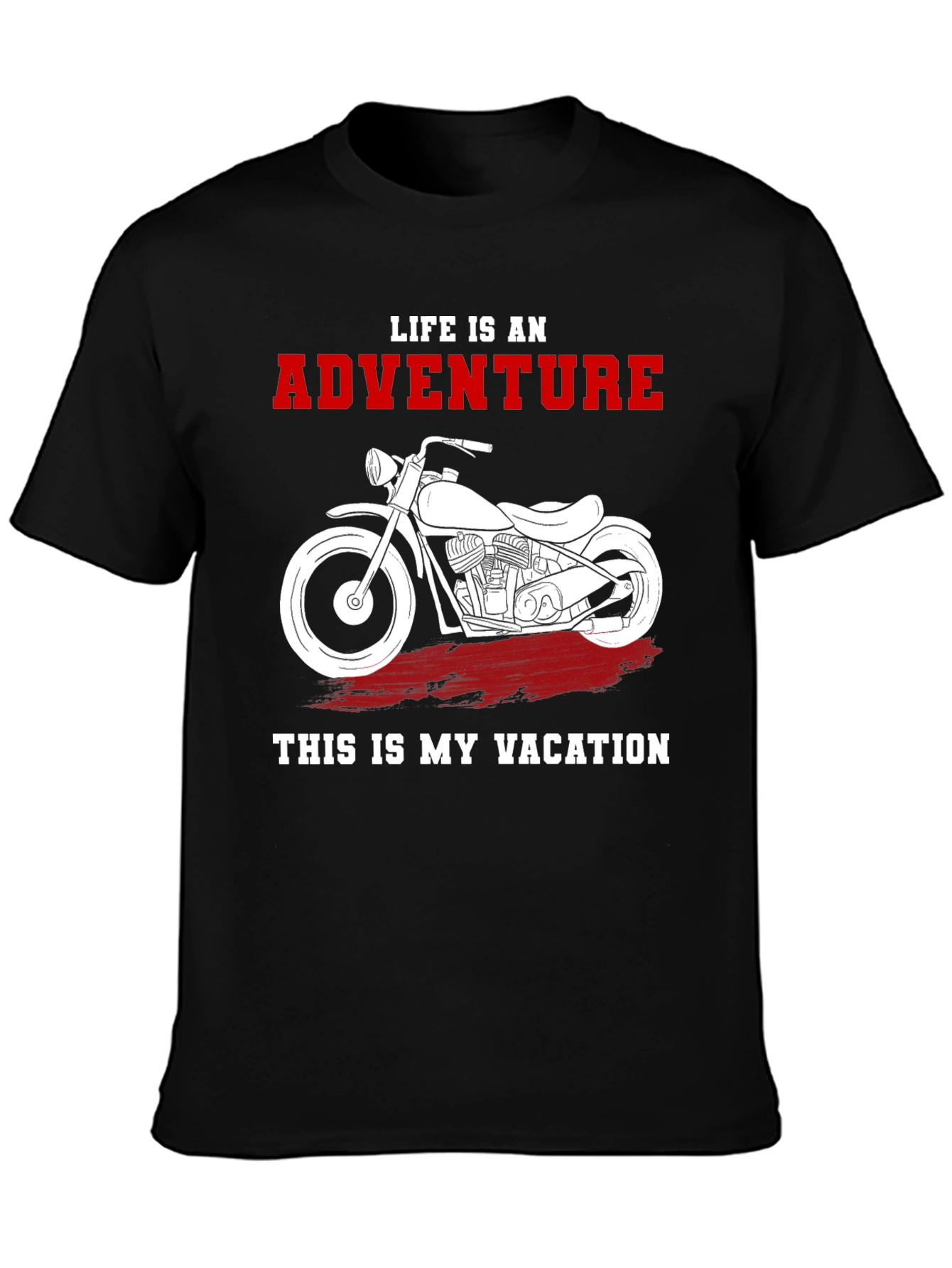 Camiseta Negra Aventura y Vacaciones Motocicleta