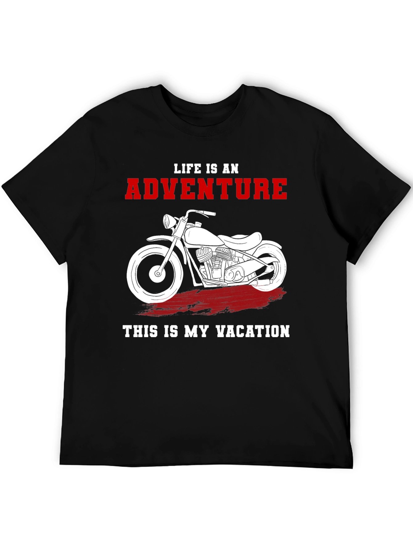 Camiseta Negra Aventura y Vacaciones Motocicleta