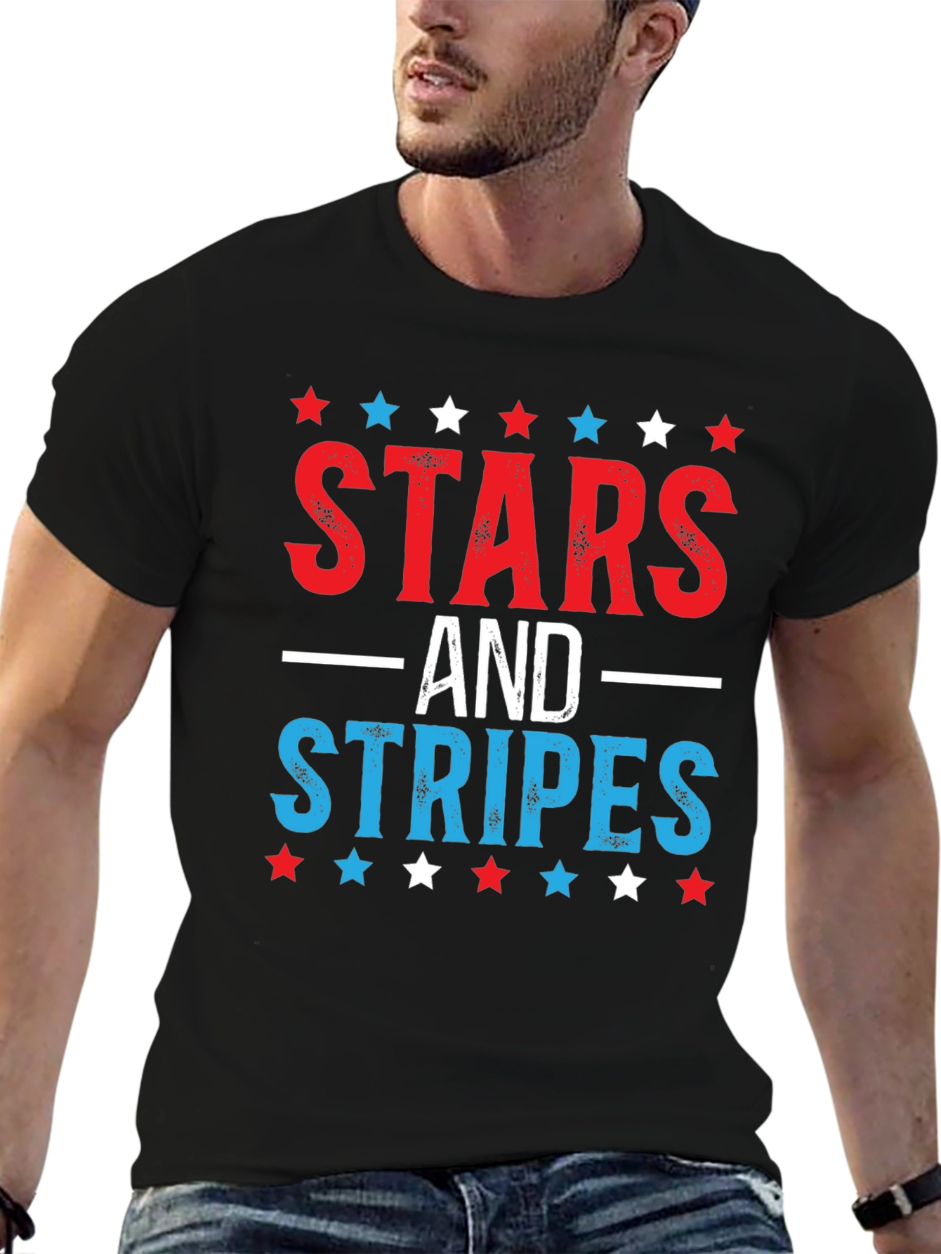 Camiseta Hombre Stars and Stripes - Estilo Patriótico