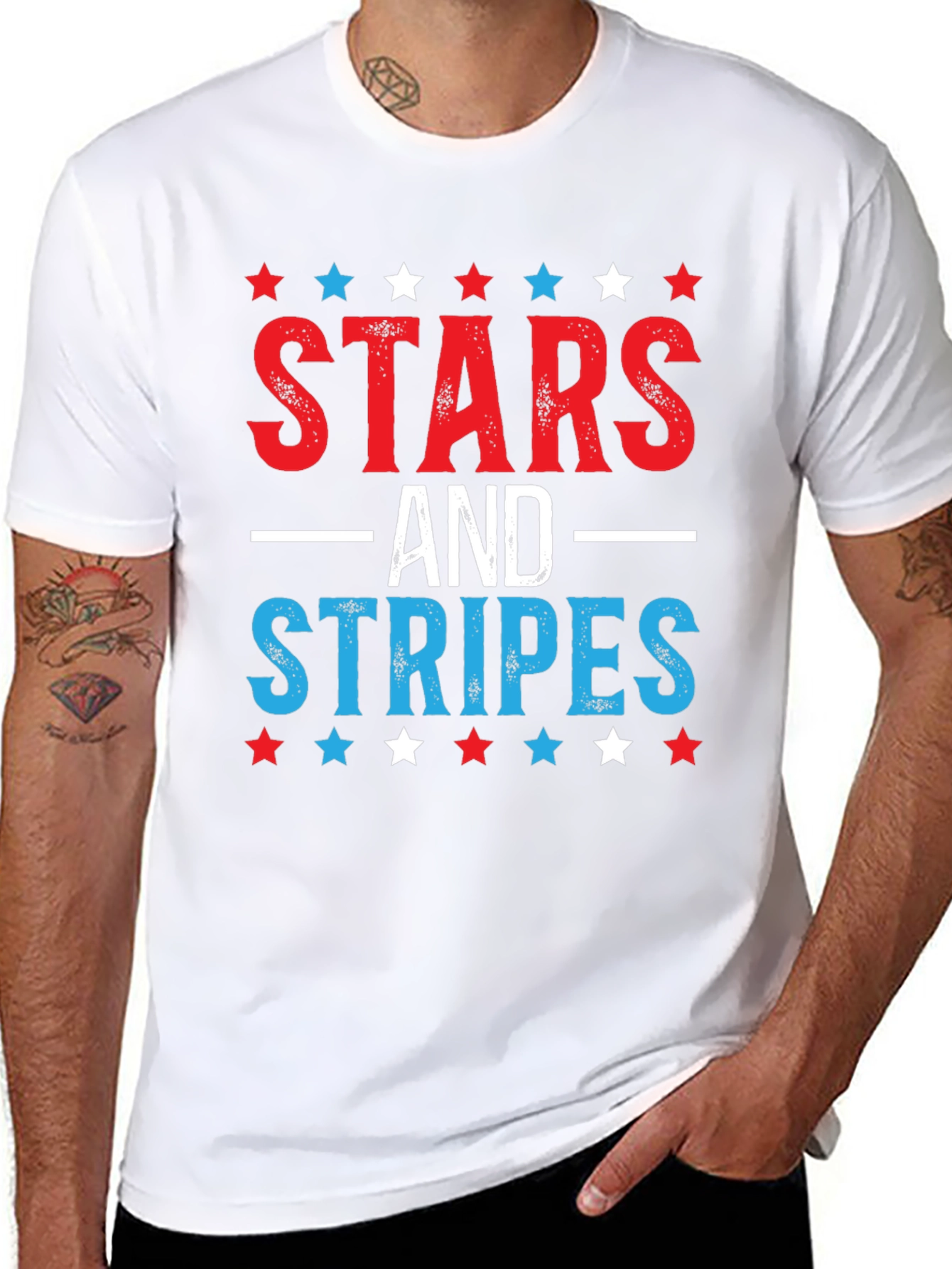 Camiseta Hombre Stars and Stripes - Estilo Patriótico