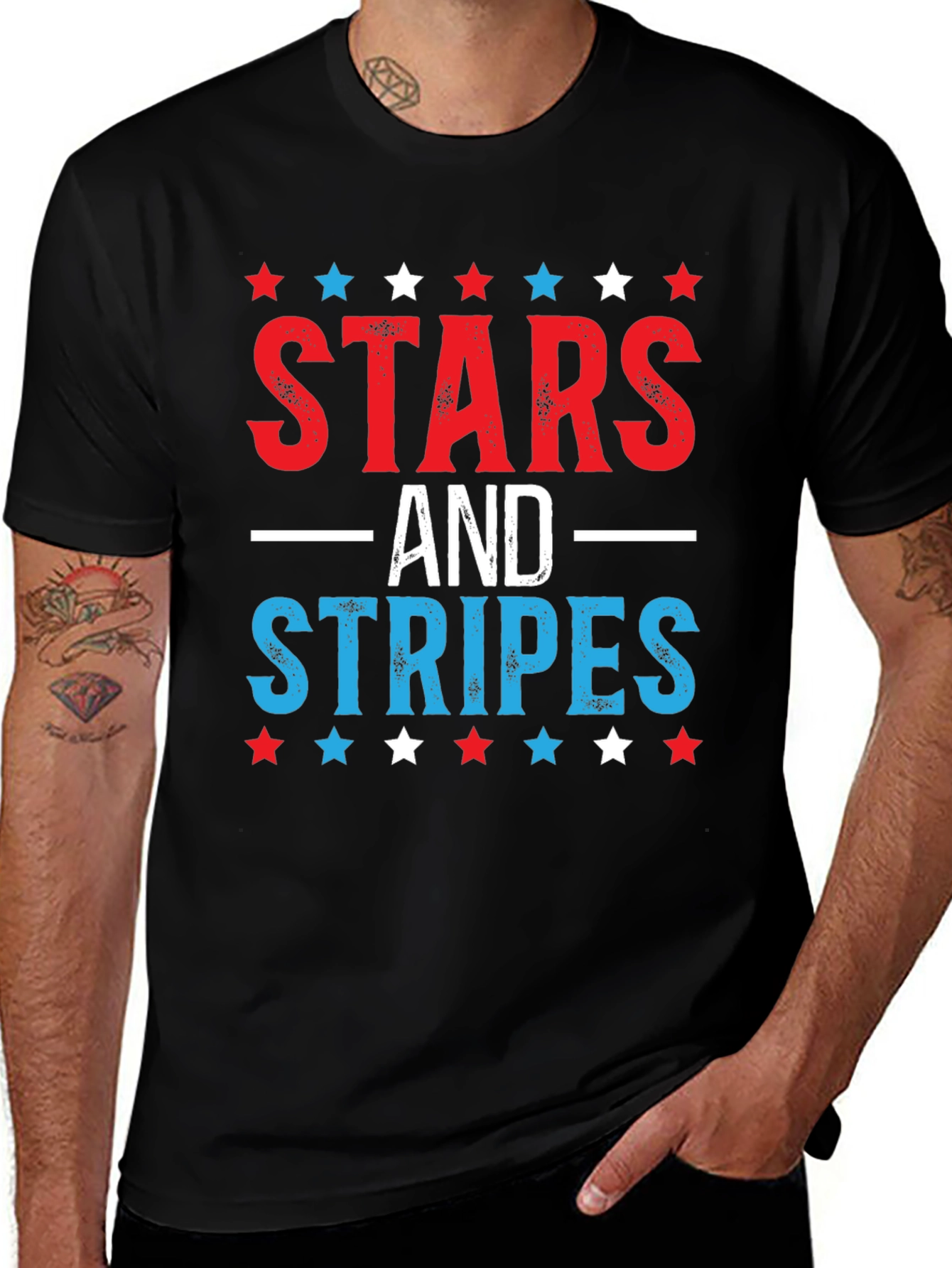 Camiseta Hombre Stars and Stripes - Estilo Patriótico