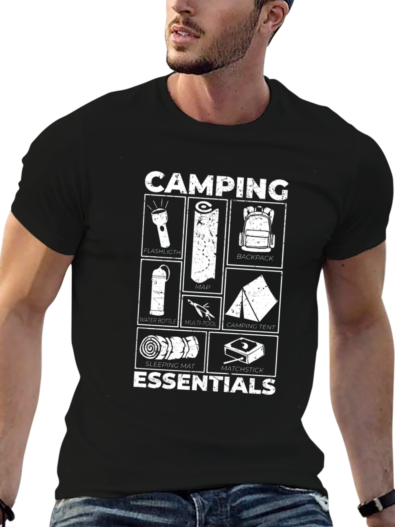 Camiseta Negra Camping Essentials