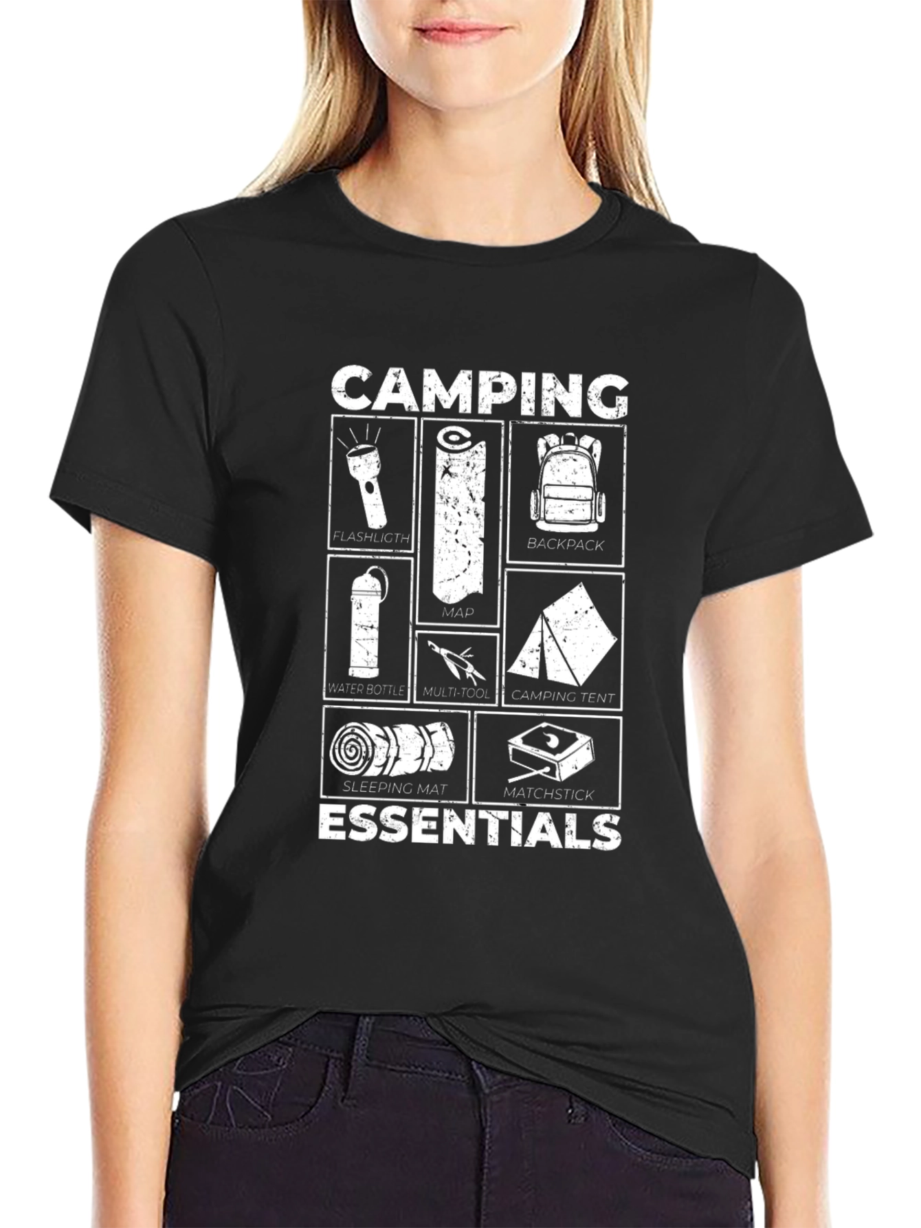 Camiseta Negra Camping Essentials