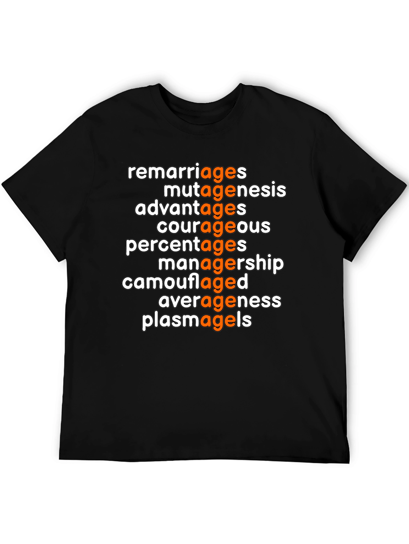 Camiseta Divertida de Humor Ages Naranja y Blanco