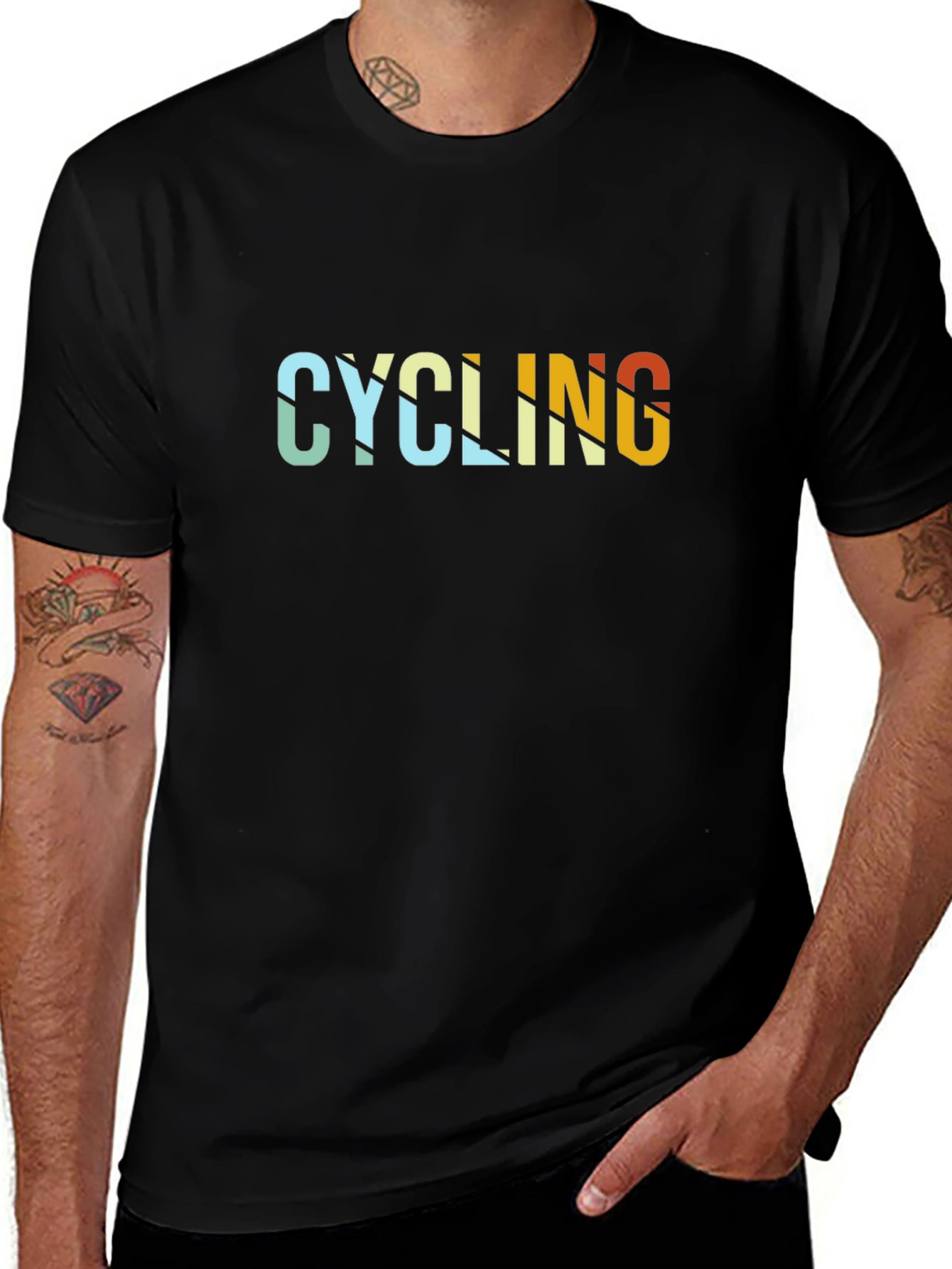 Camiseta Negra Ciclismo Diseño Retro