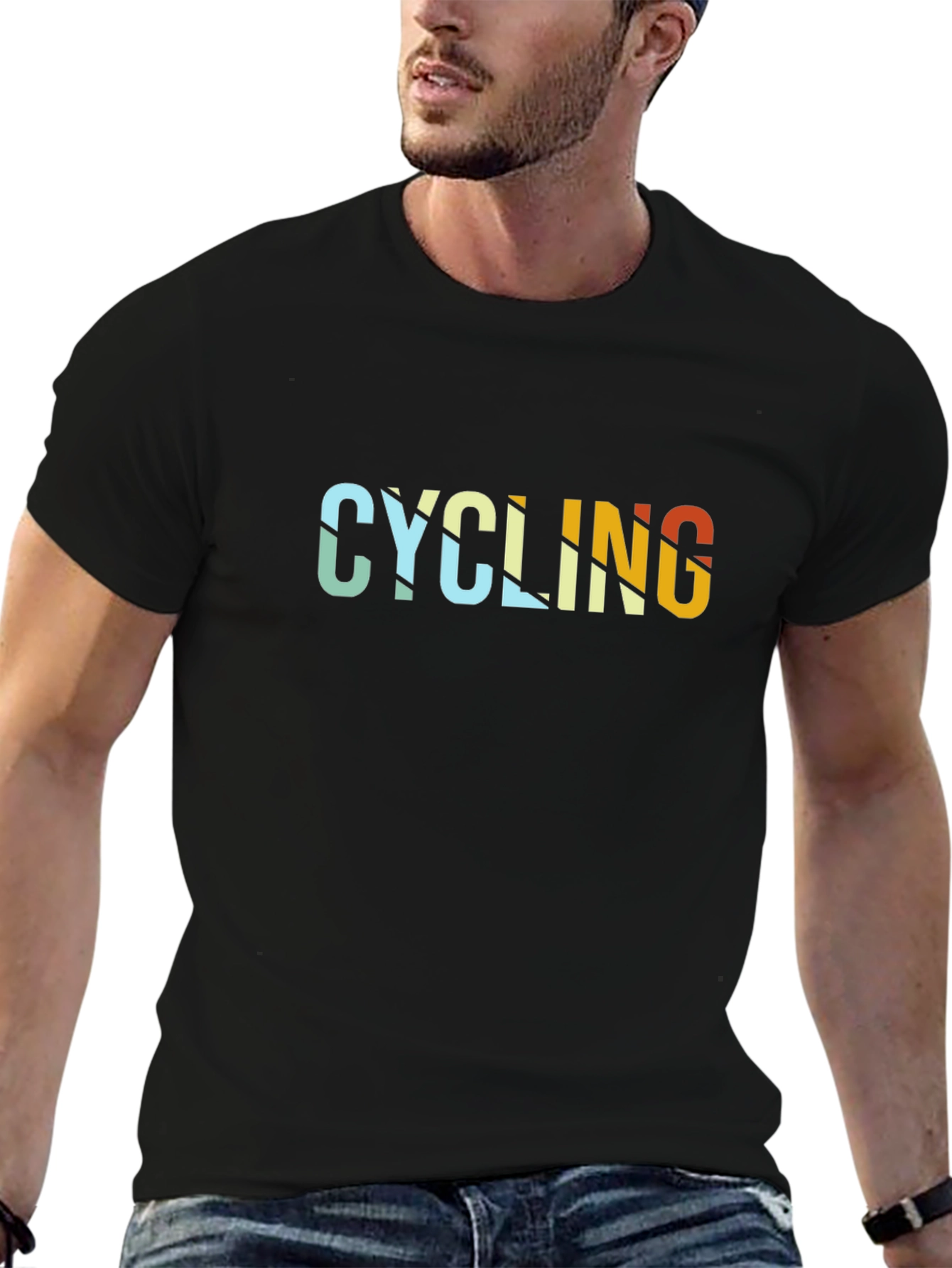 Camiseta Negra Ciclismo Diseño Retro