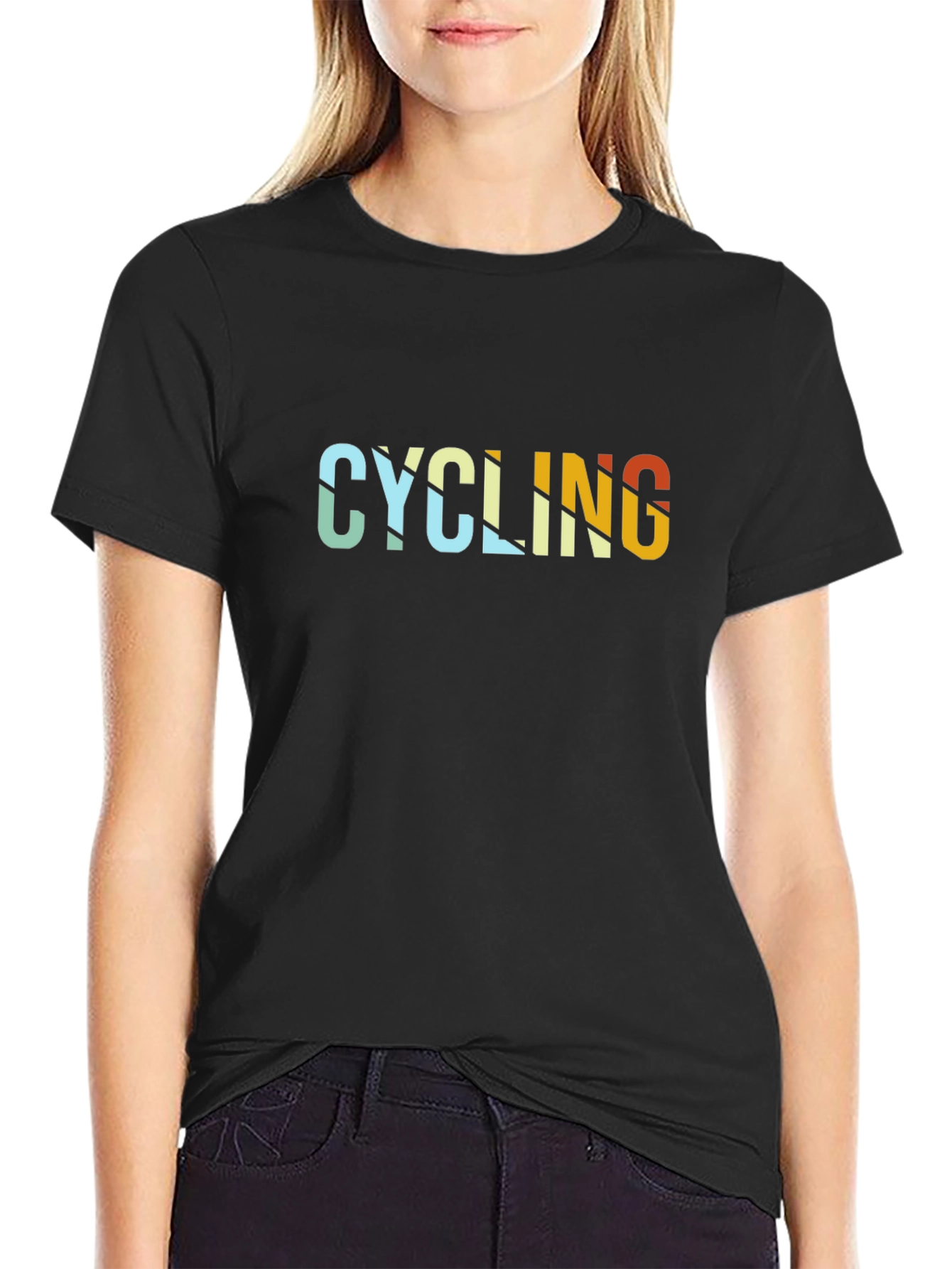 Camiseta Negra Ciclismo Diseño Retro
