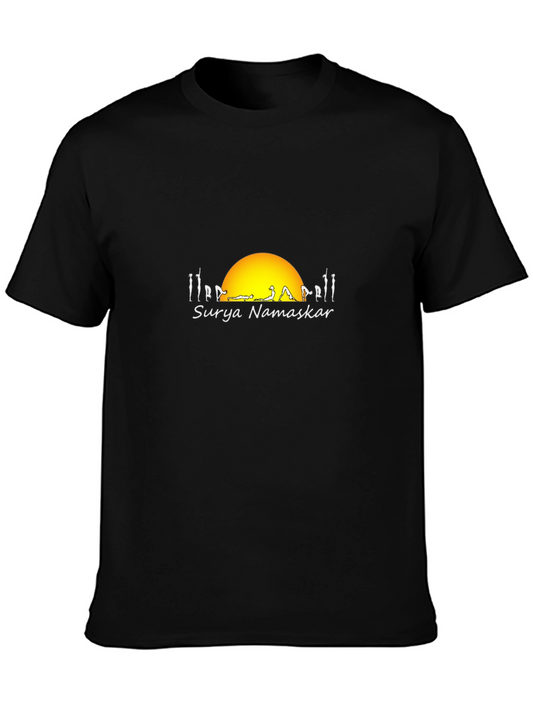 Camiseta Negra Yoga Surya Namaskar