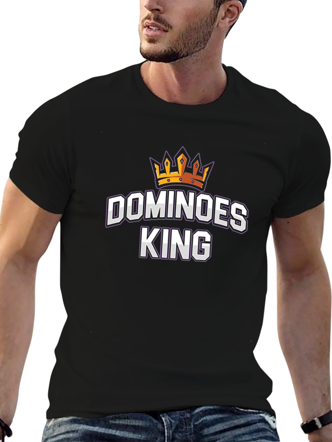 Dominoes King Graphic T-Shirt - Black