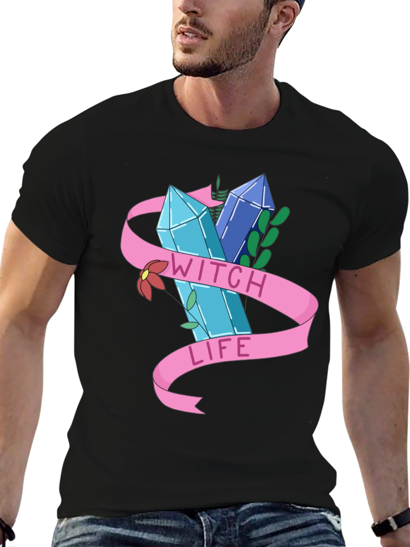 Camiseta Negra Witch Life Diseño Místico