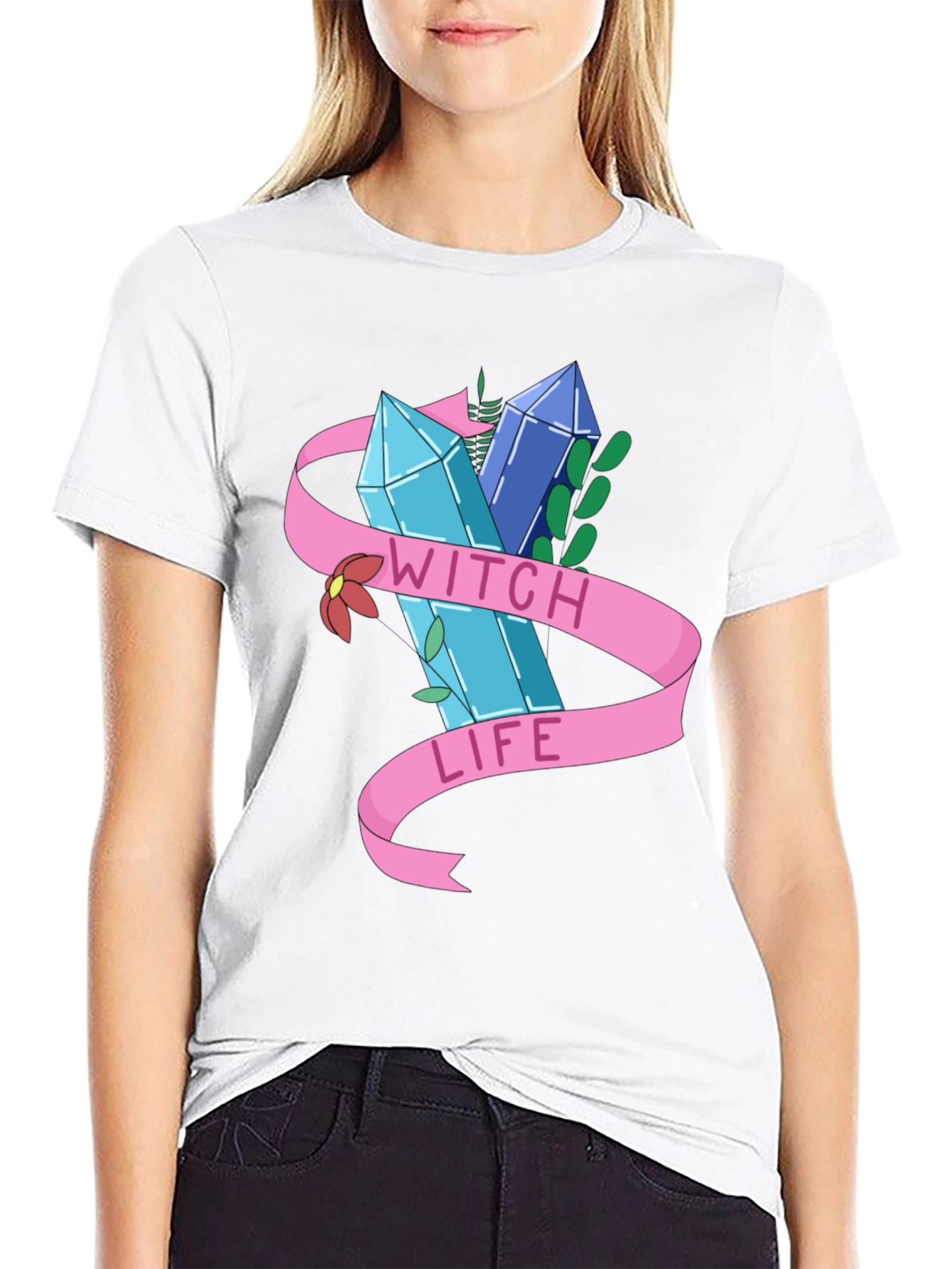 Camiseta Negra Witch Life Diseño Místico