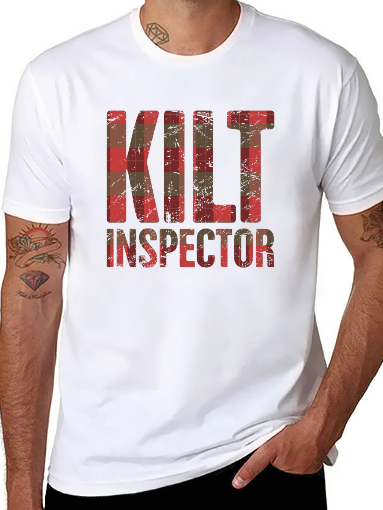 Camiseta Hombre Kilt Inspector Diseño Escocés