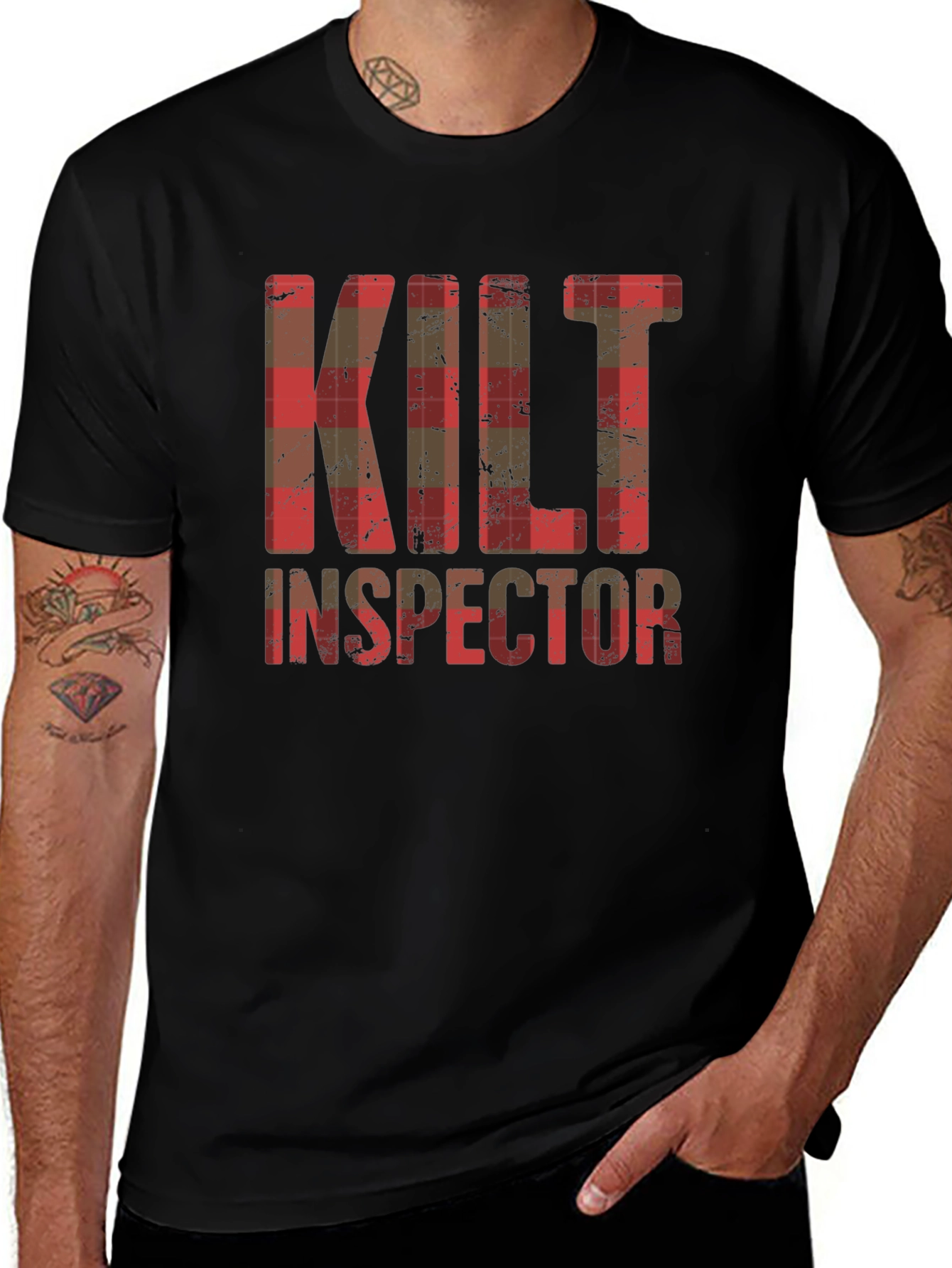 Camiseta Hombre Kilt Inspector Diseño Escocés
