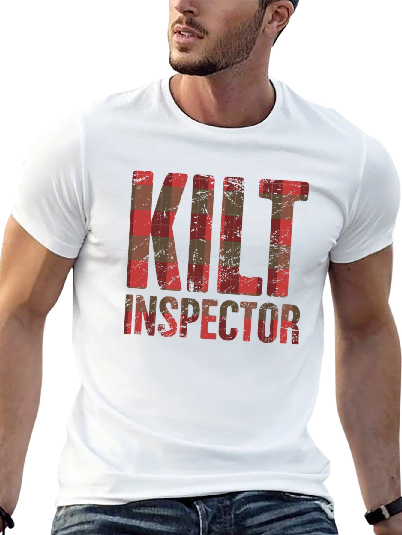 Camiseta Hombre Kilt Inspector Diseño Escocés