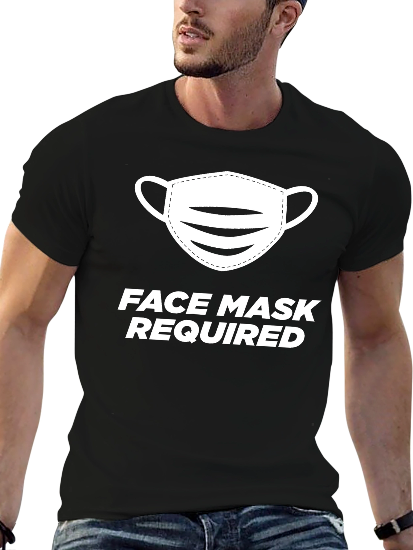 Camiseta Negra Se Requiere Mascarilla