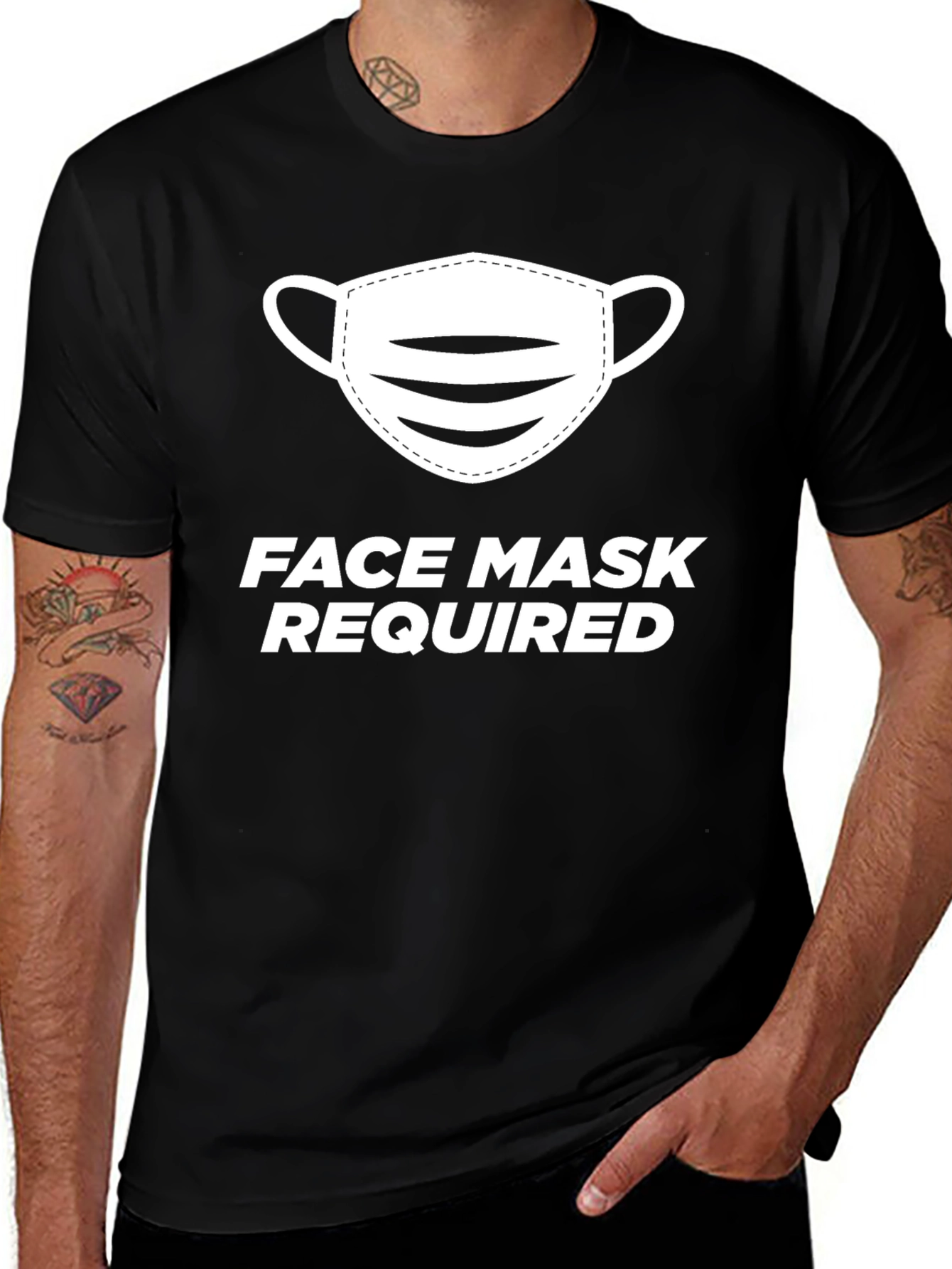 Camiseta Negra Se Requiere Mascarilla