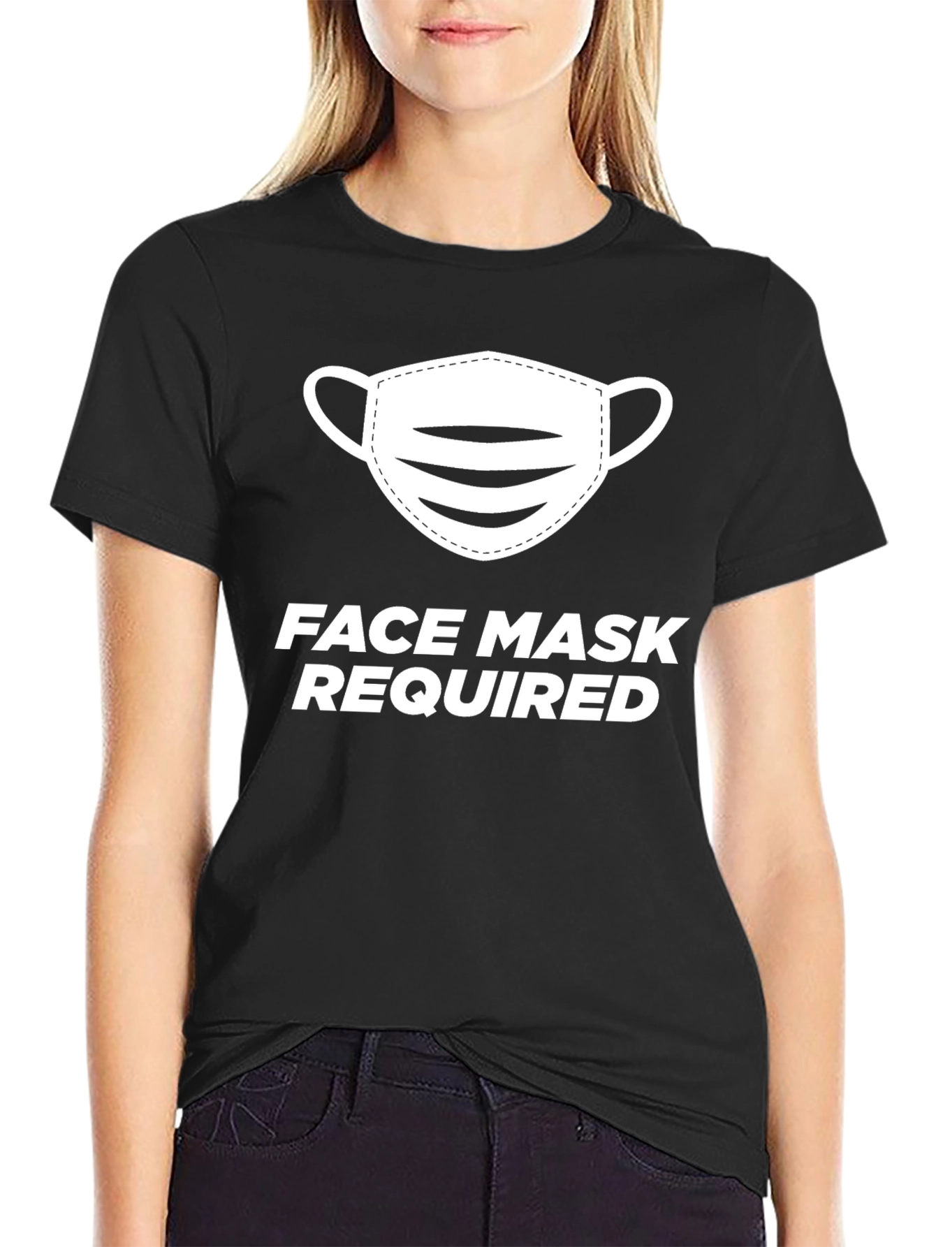 Camiseta Negra Se Requiere Mascarilla