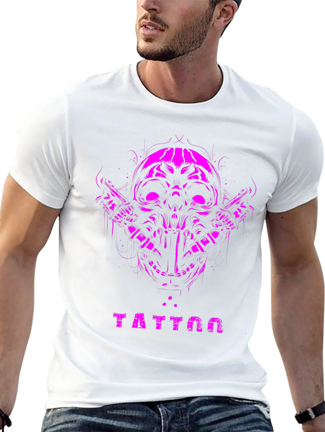 Camiseta Negra Calavera Tattoo Diseño Único