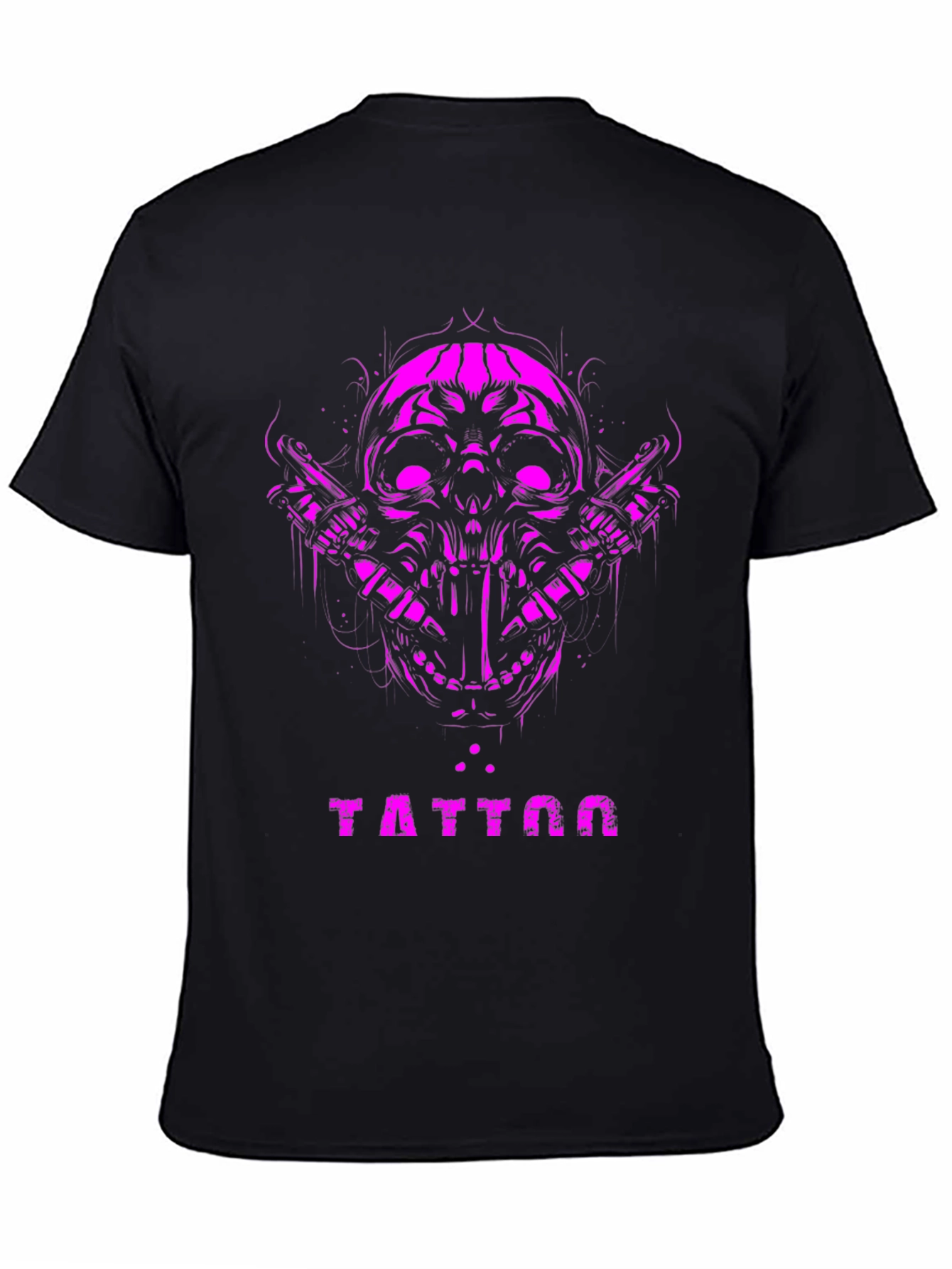 Camiseta Negra Calavera Tattoo Diseño Único