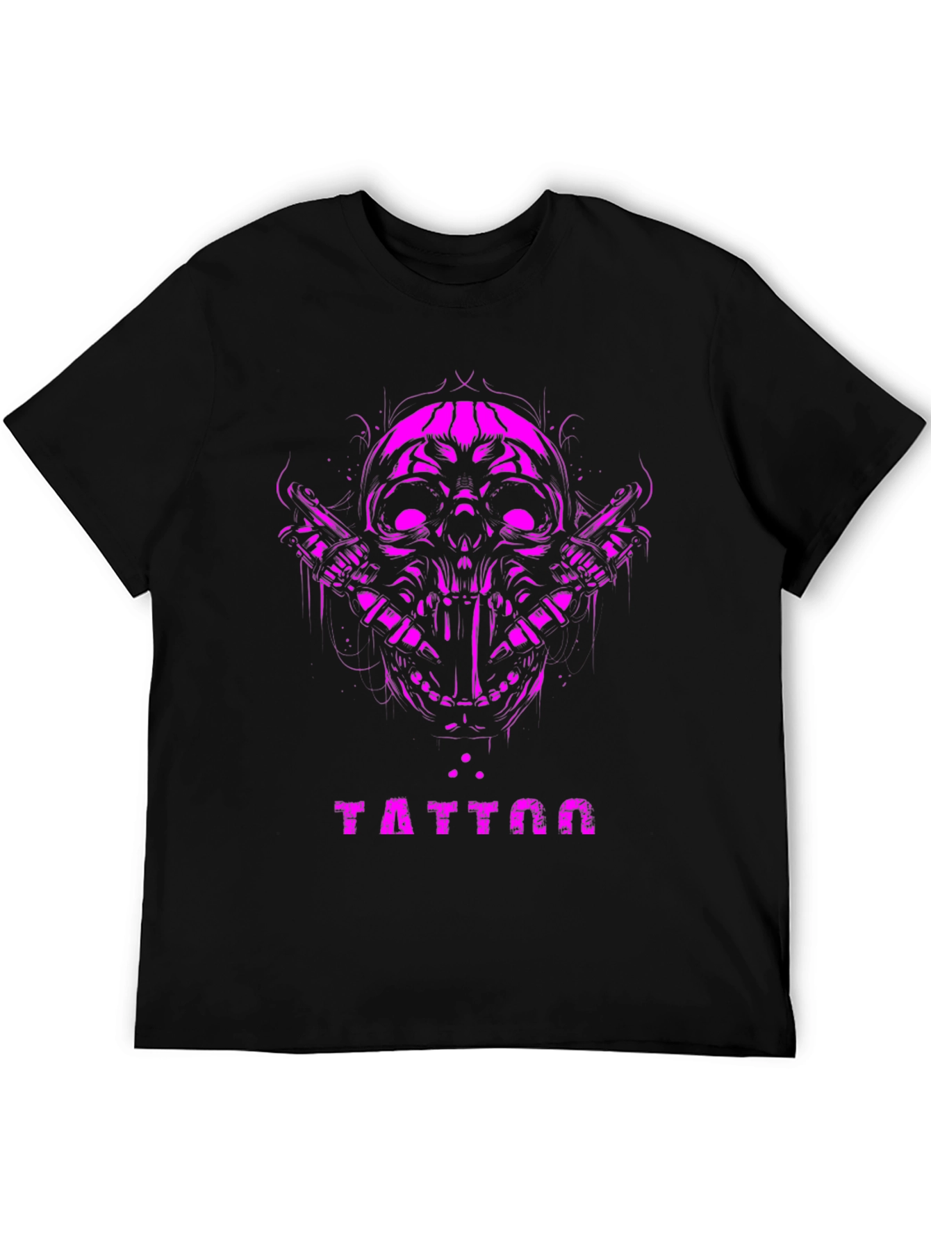Camiseta Negra Calavera Tattoo Diseño Único
