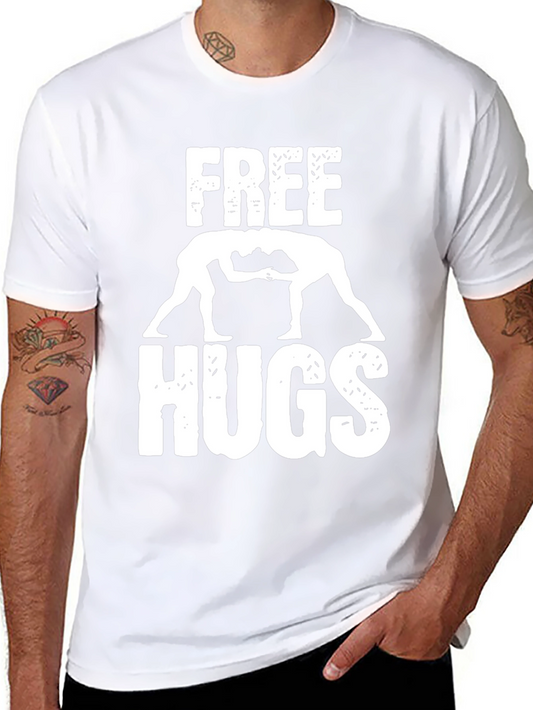 Camiseta Hombre Negra Free Hugs Lucha