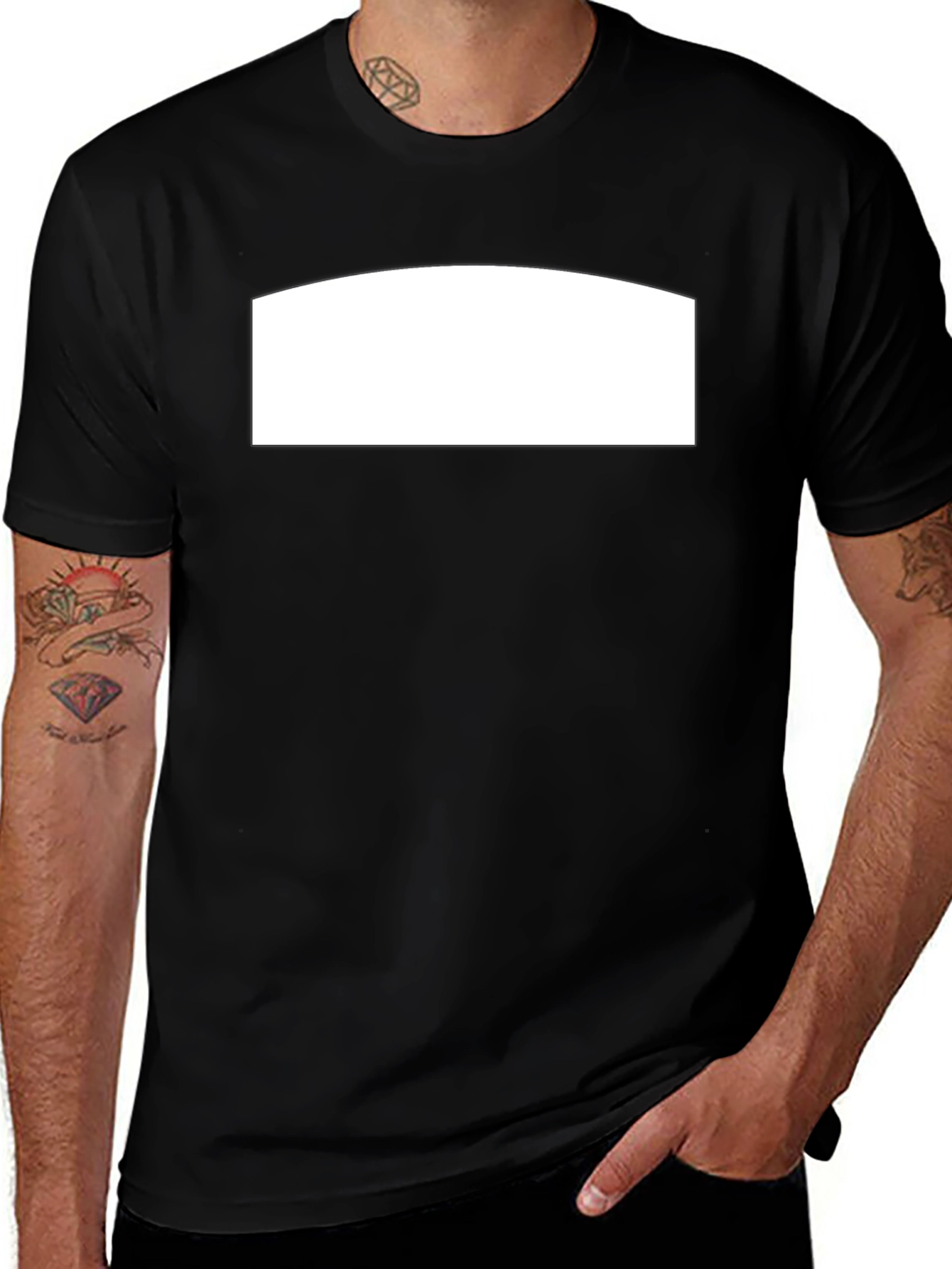 Camiseta Negra Casual con Espacio Personalizable