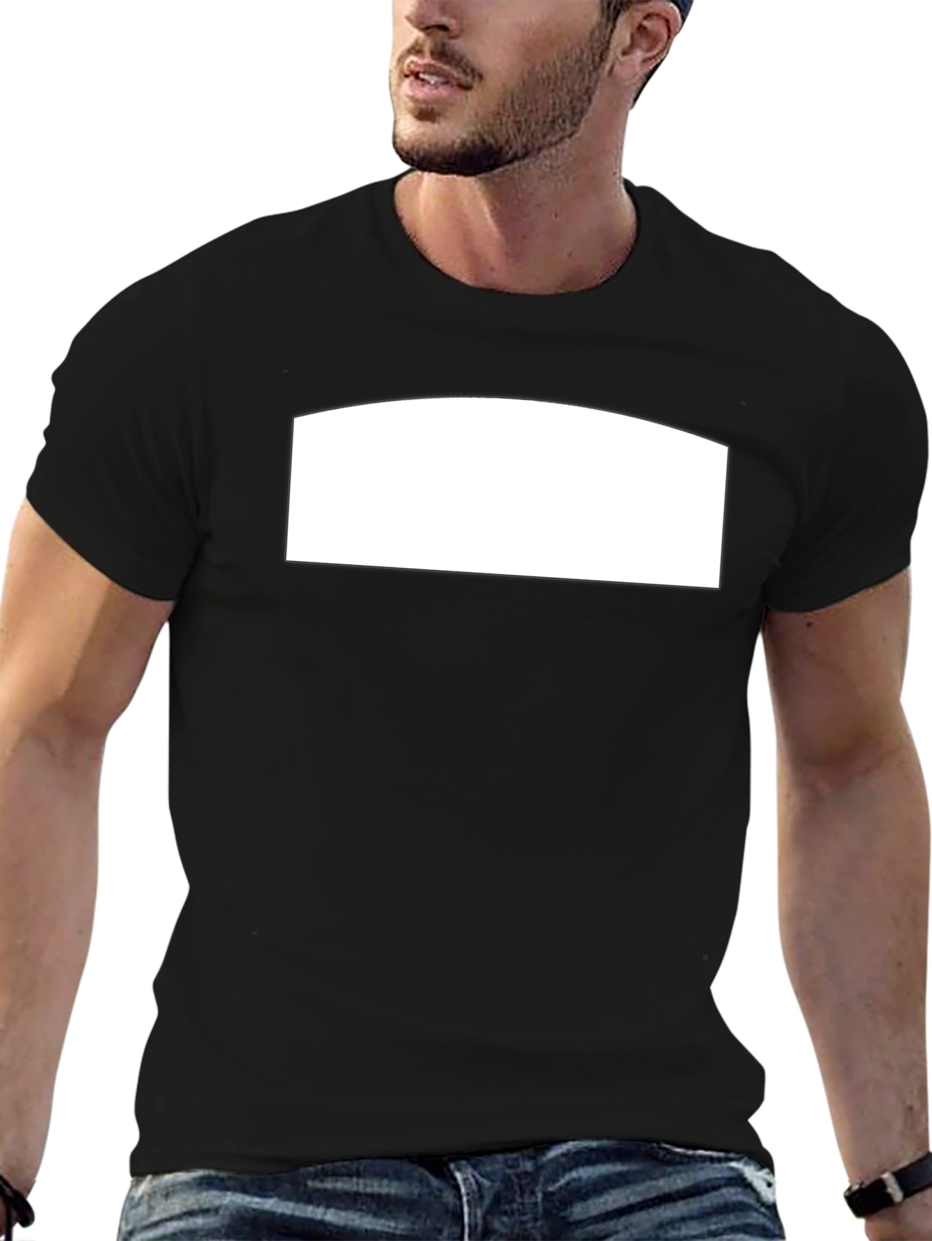 Camiseta Negra Casual con Espacio Personalizable