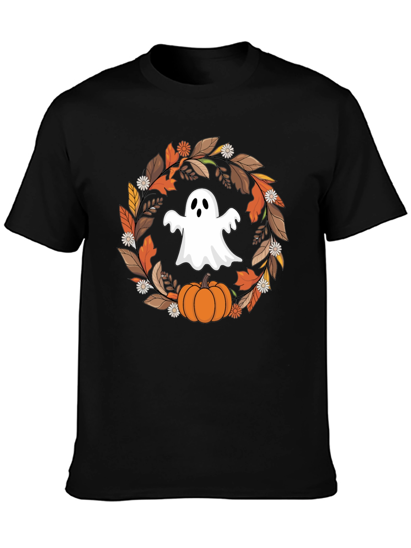 Camiseta Halloween: Fantasma y Calabaza
