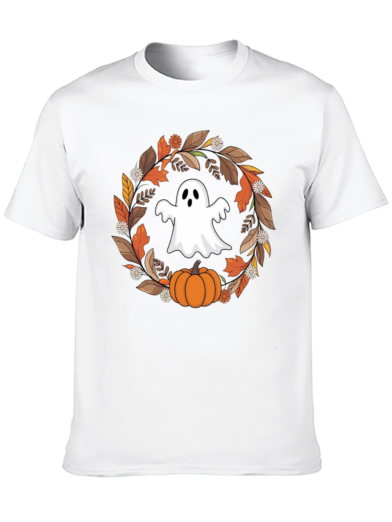Camiseta Halloween: Fantasma y Calabaza