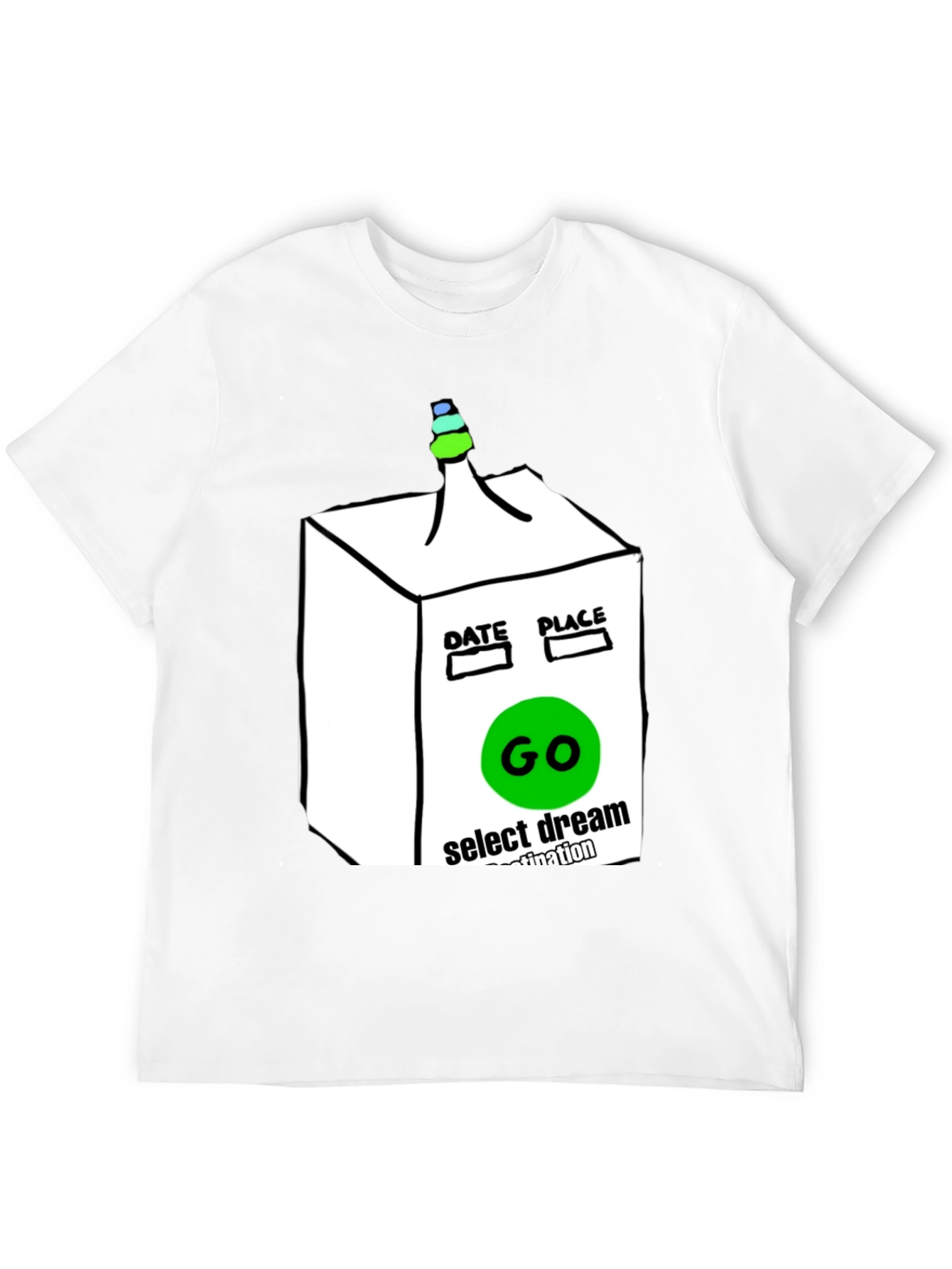 Camiseta Negra Gráfica Go: Destino Soñado