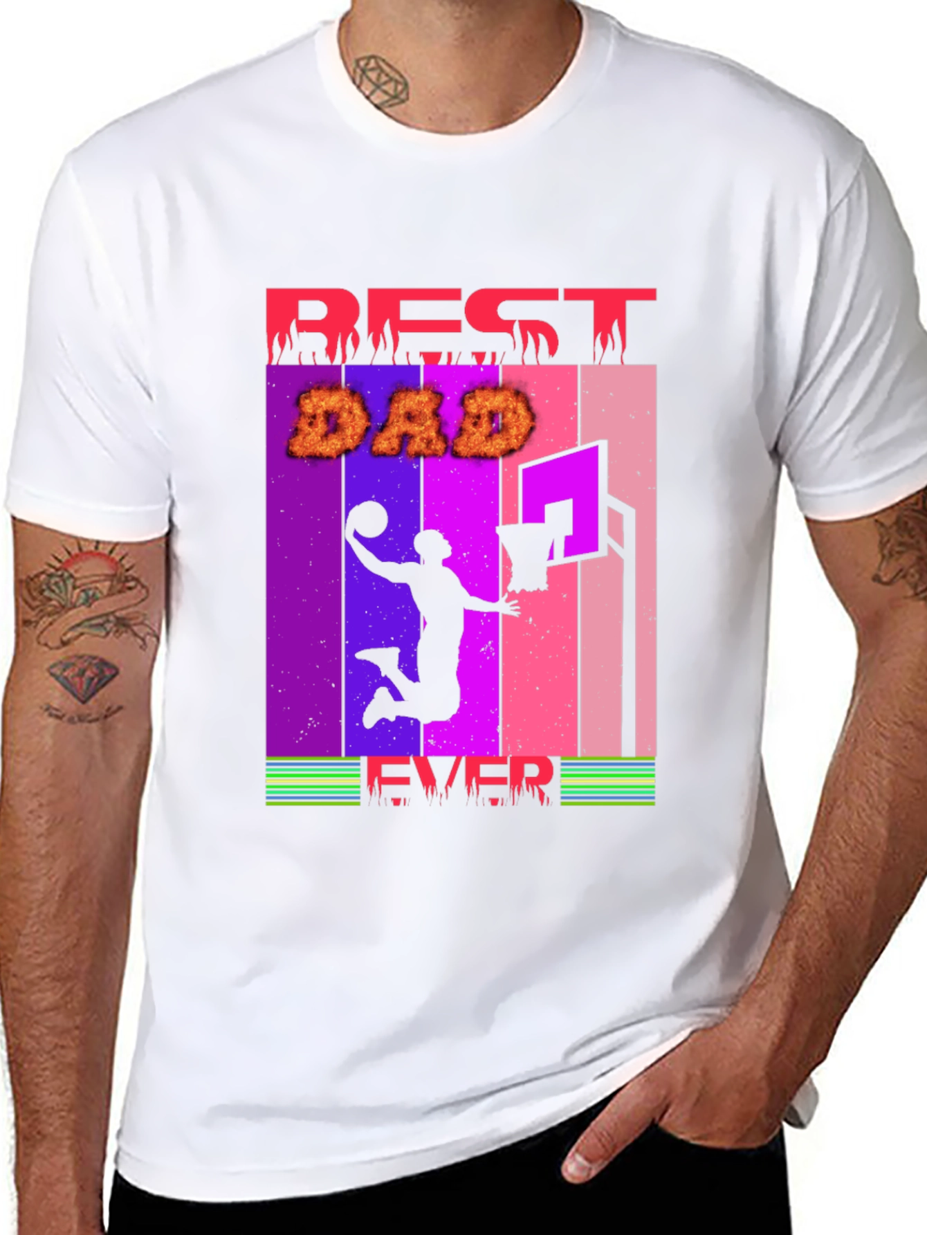 Camiseta Hombre Best Dad Ever Baloncesto