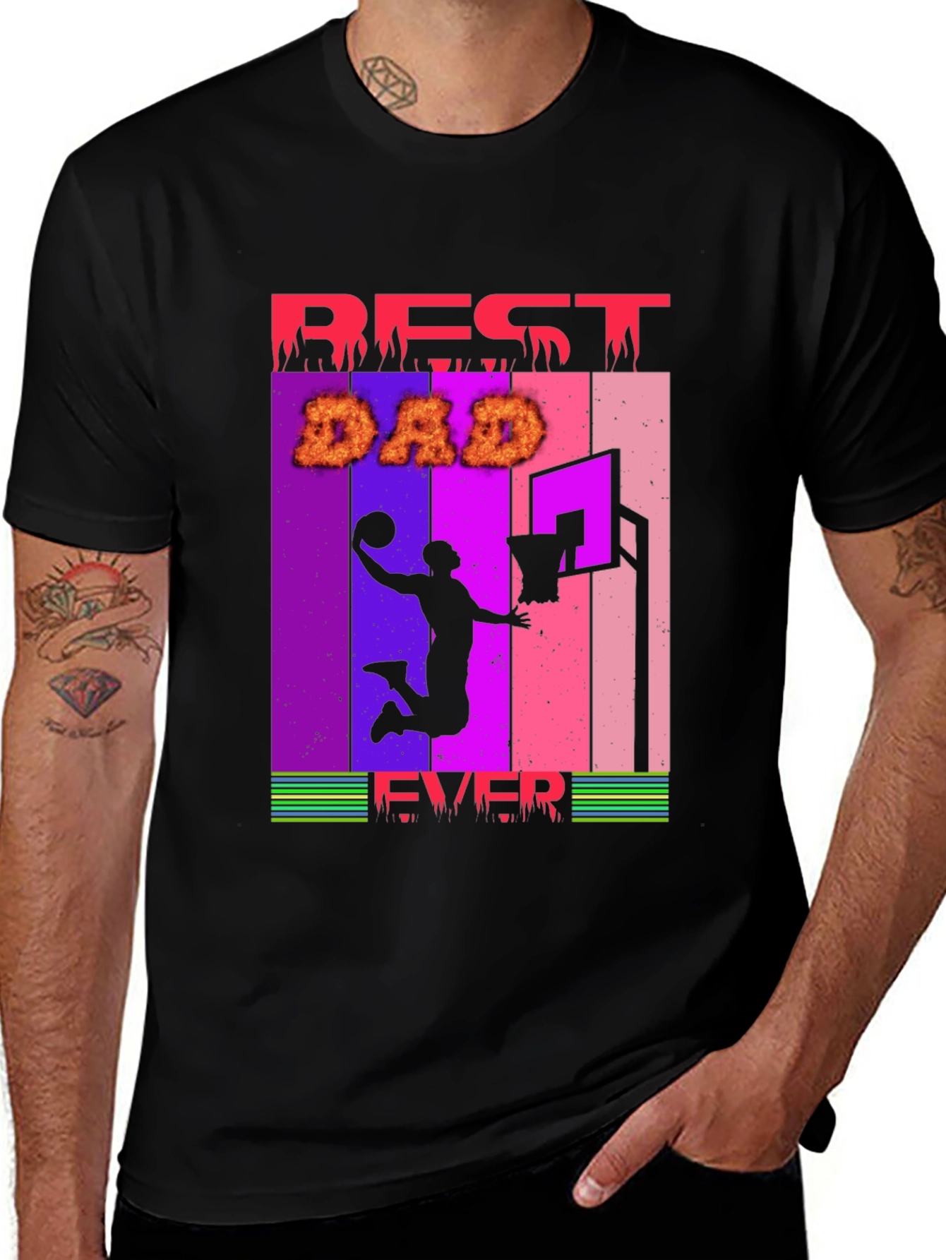 Camiseta Hombre Best Dad Ever Baloncesto