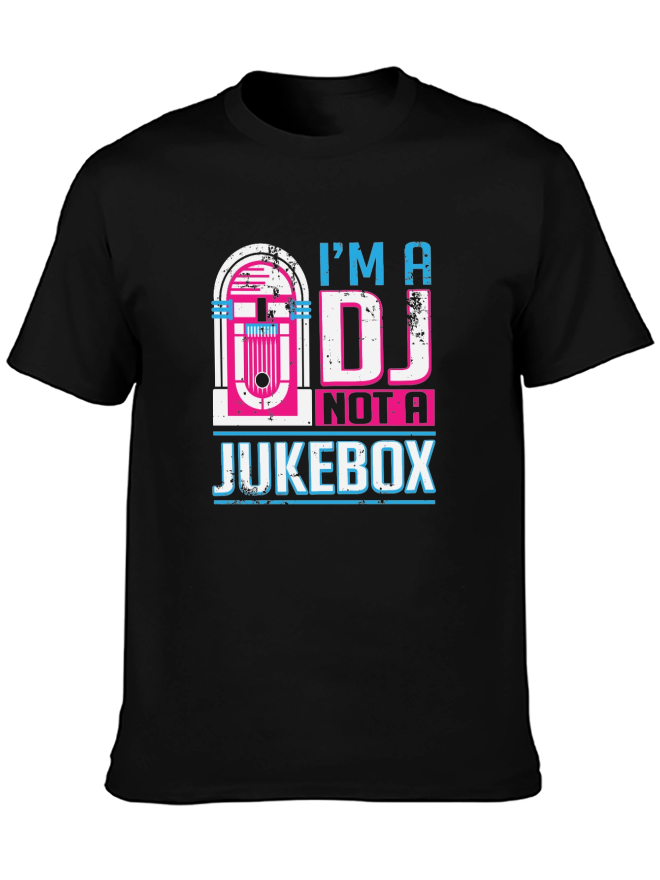 Camiseta Negra: Soy DJ No Jukebox - Diseño Retro
