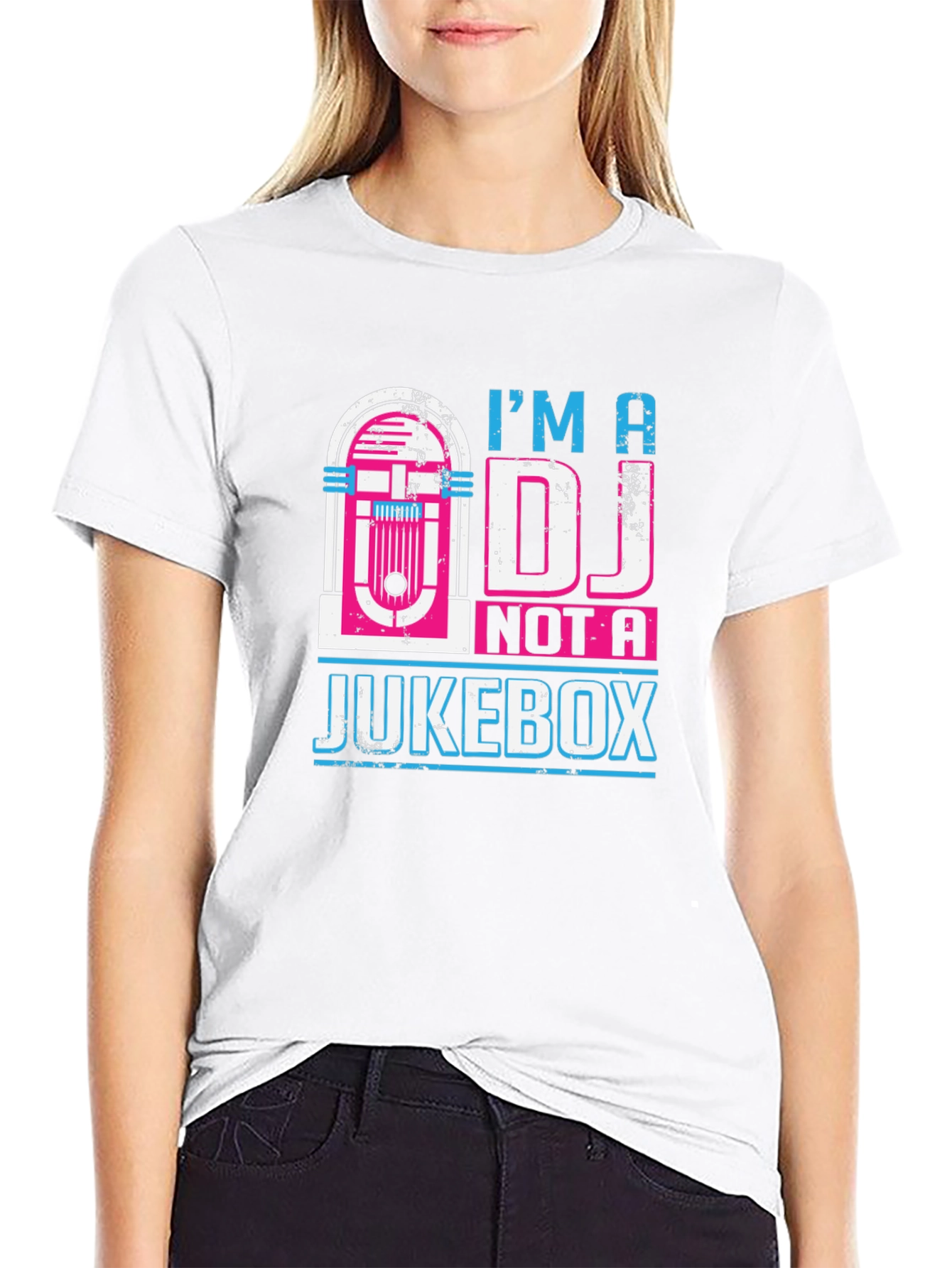 Camiseta Negra: Soy DJ No Jukebox - Diseño Retro