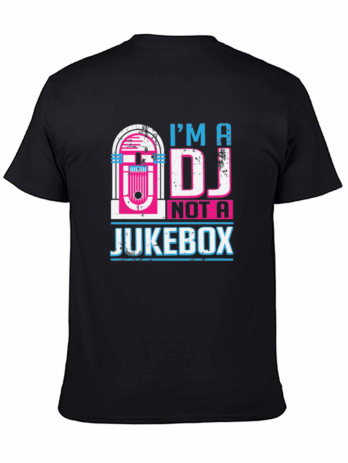 Camiseta Negra: Soy DJ No Jukebox - Diseño Retro