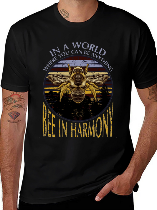 Camiseta Negra con Diseño de Abeja y Mensaje Inspirador