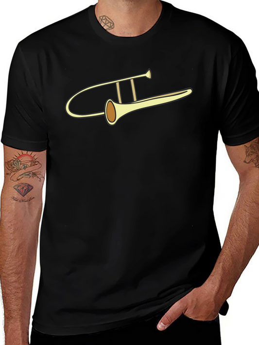 Camiseta Negra Trombonista - Diseño Musical Único