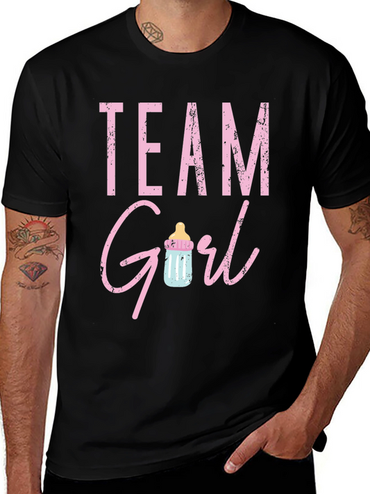 Camiseta Negra Team Girl Baby Shower