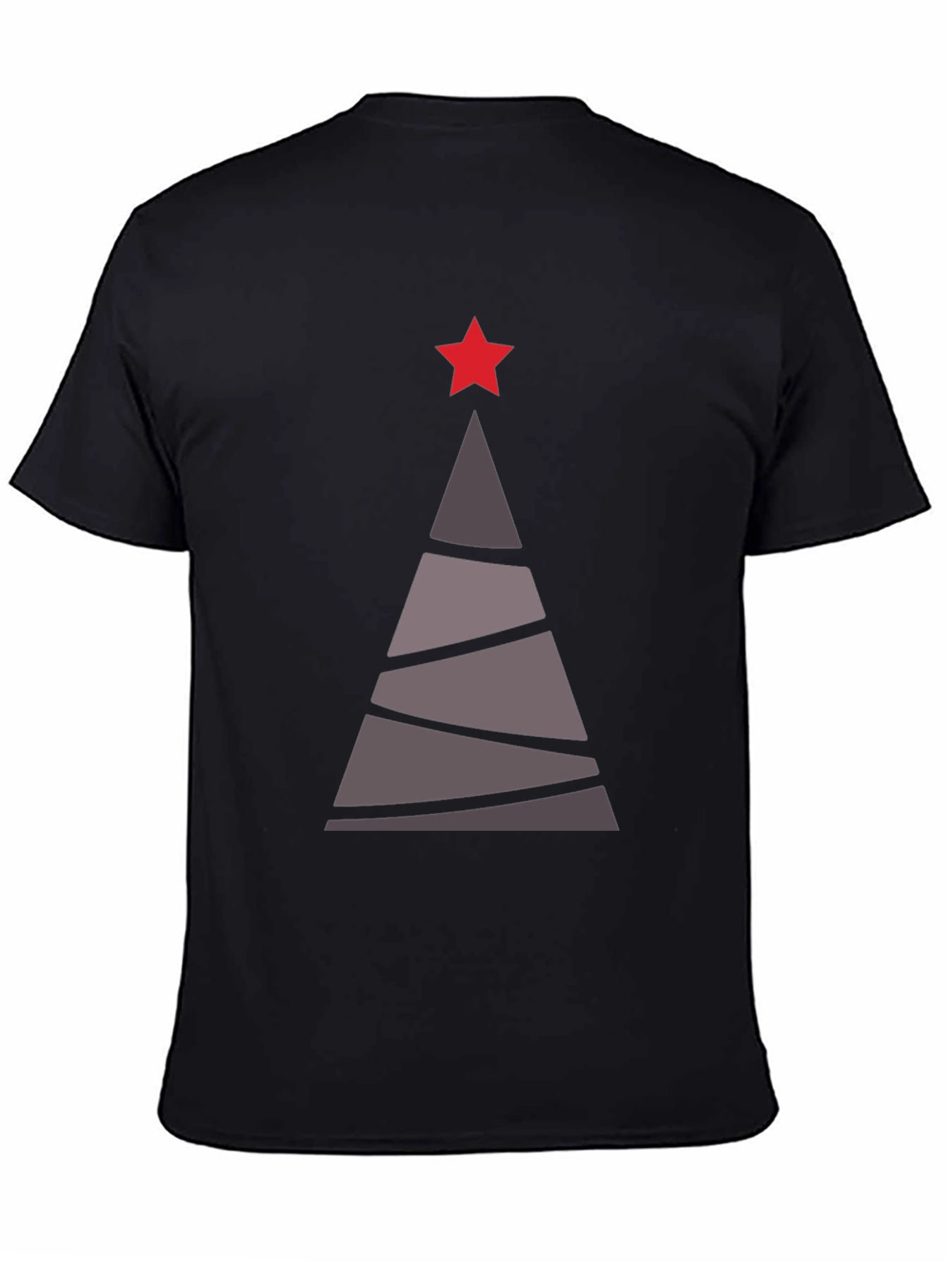 Camiseta Hombre Árbol Navideño Estrella Roja