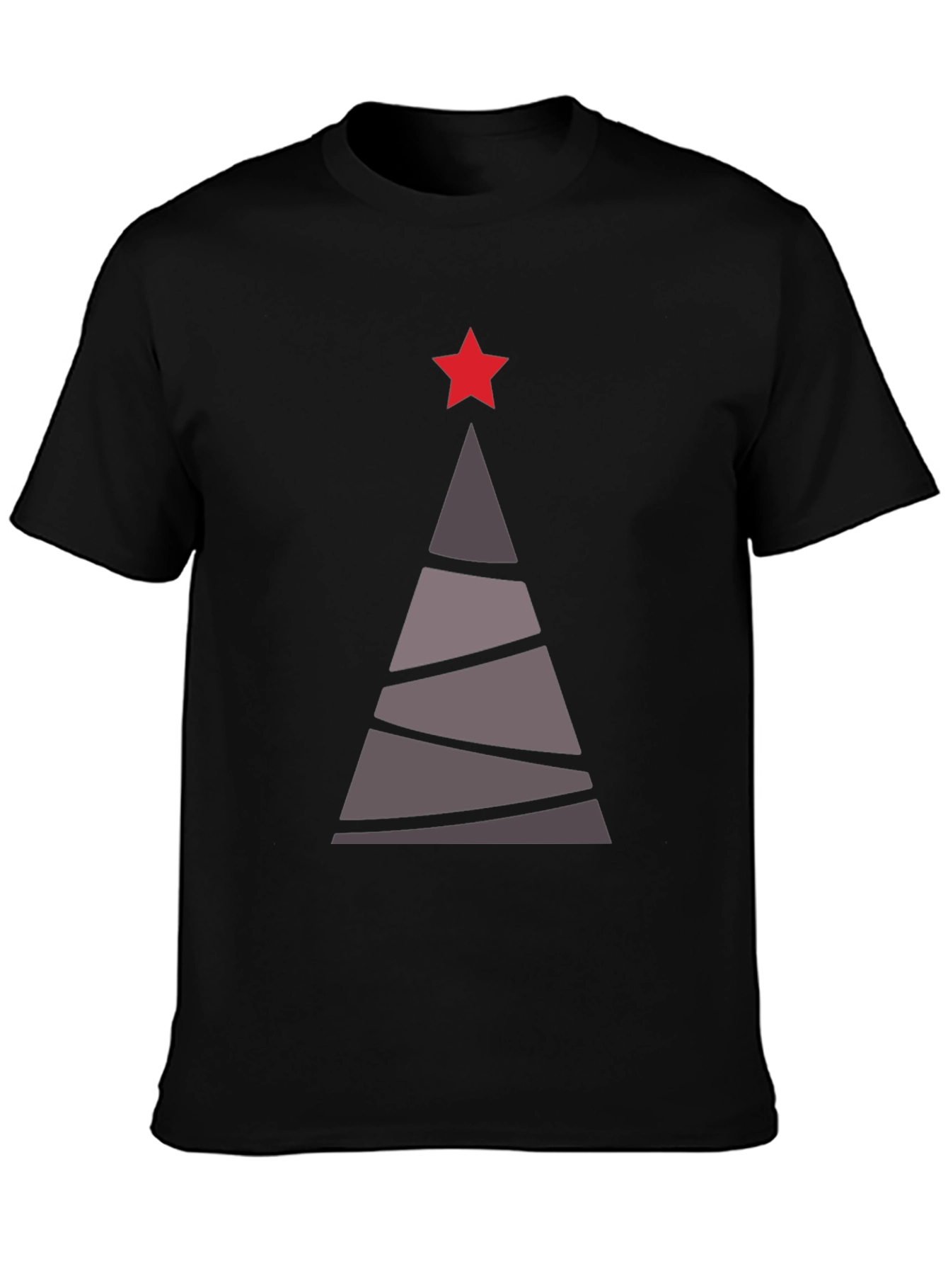 Camiseta Hombre Árbol Navideño Estrella Roja