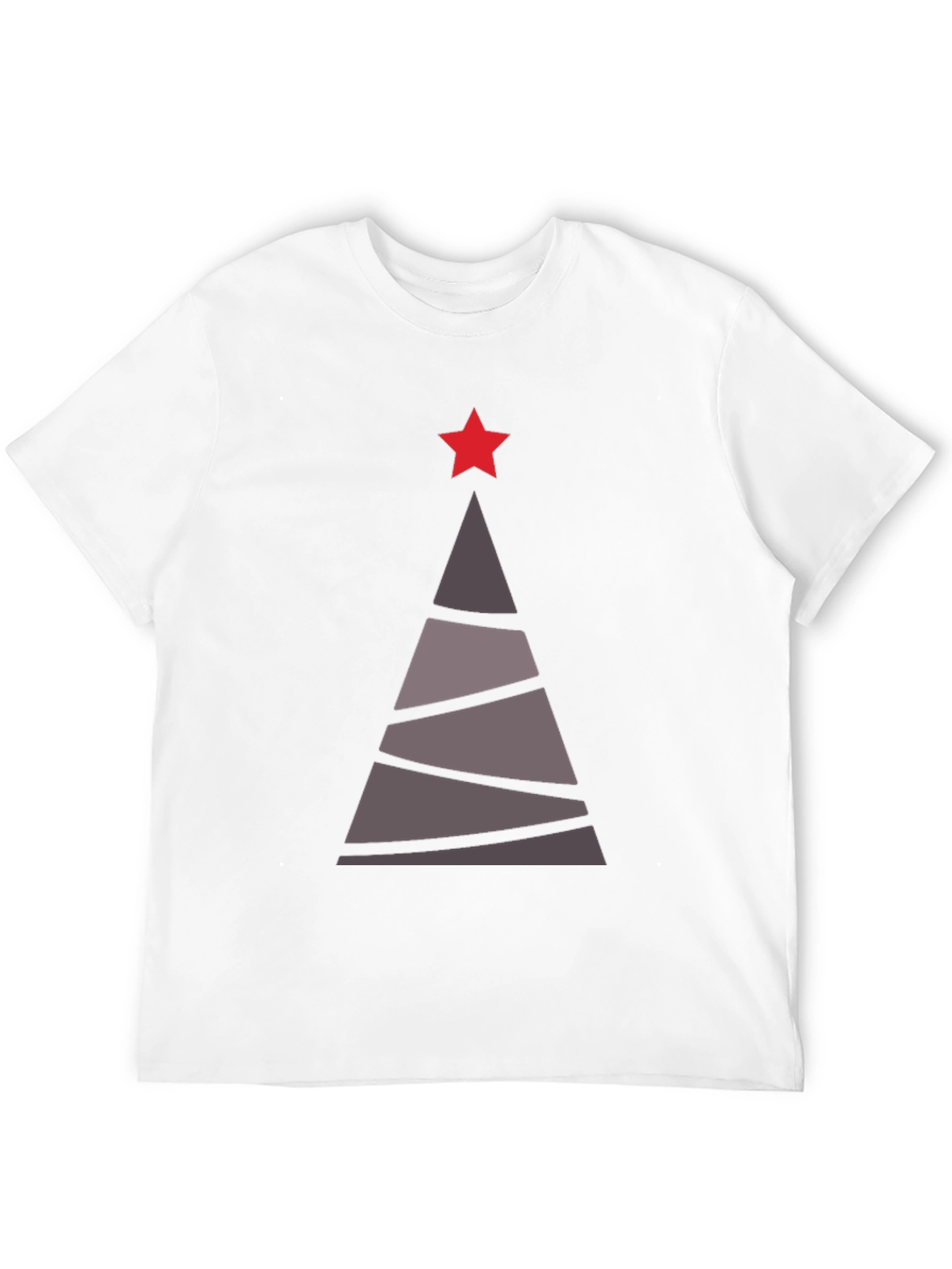 Camiseta Hombre Árbol Navideño Estrella Roja