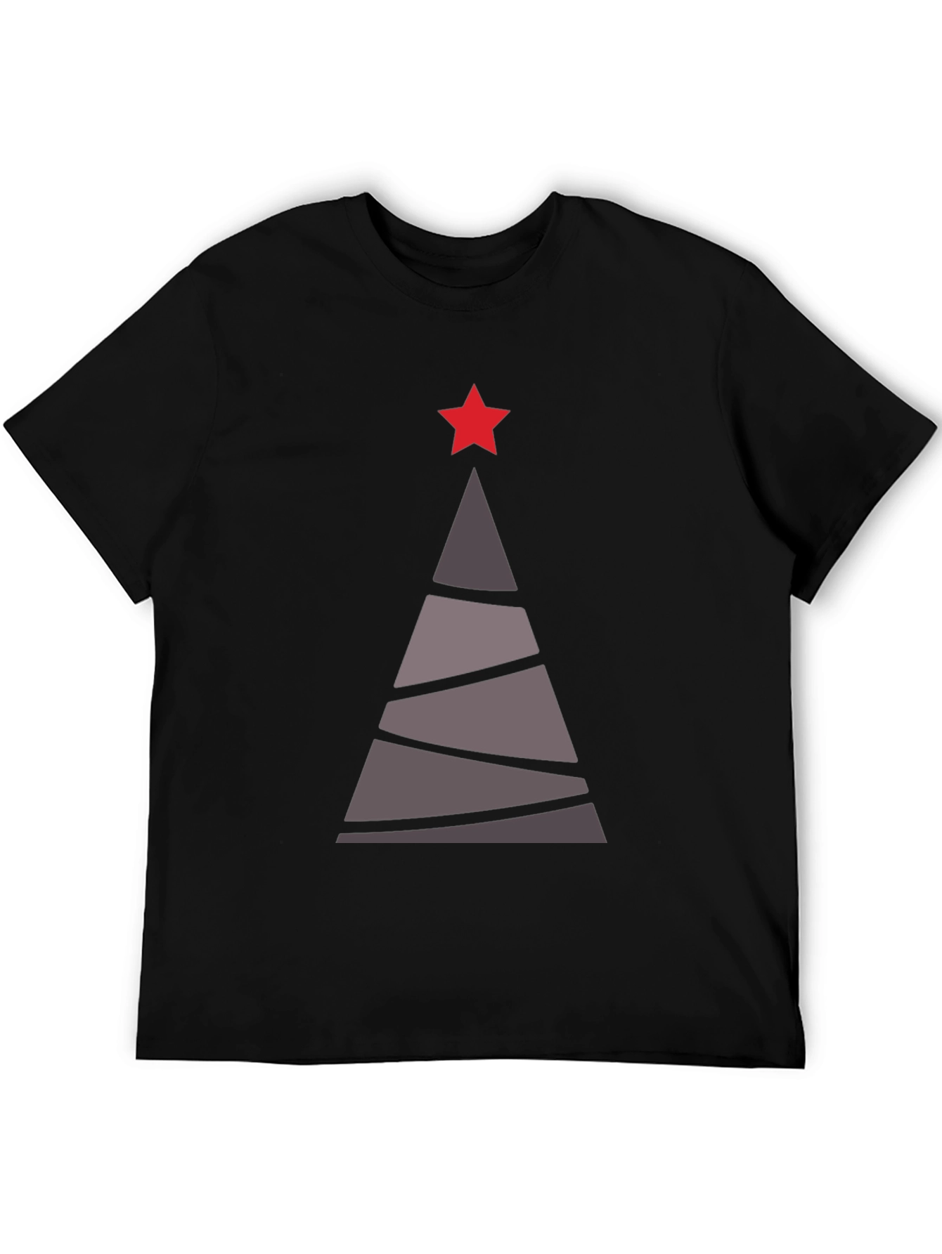 Camiseta Hombre Árbol Navideño Estrella Roja
