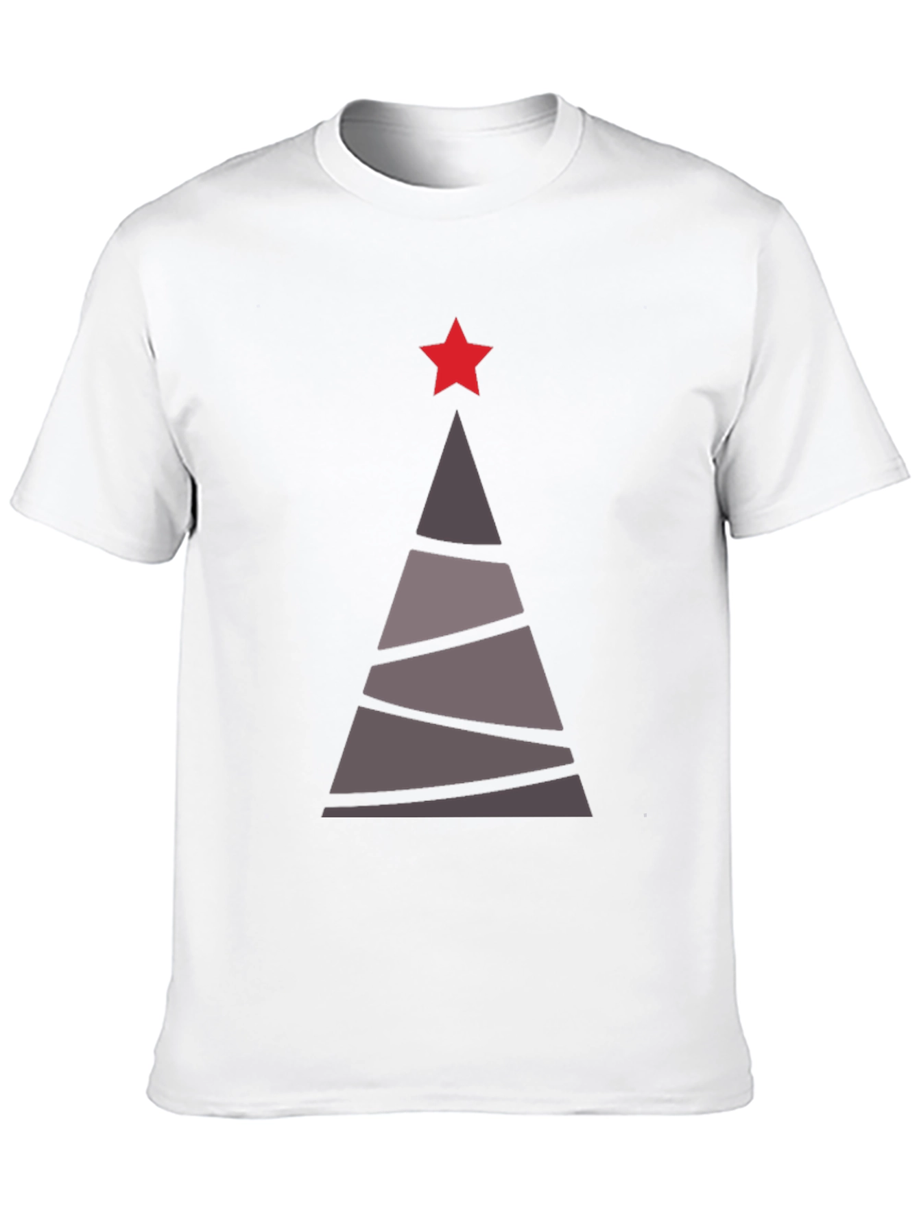 Camiseta Hombre Árbol Navideño Estrella Roja