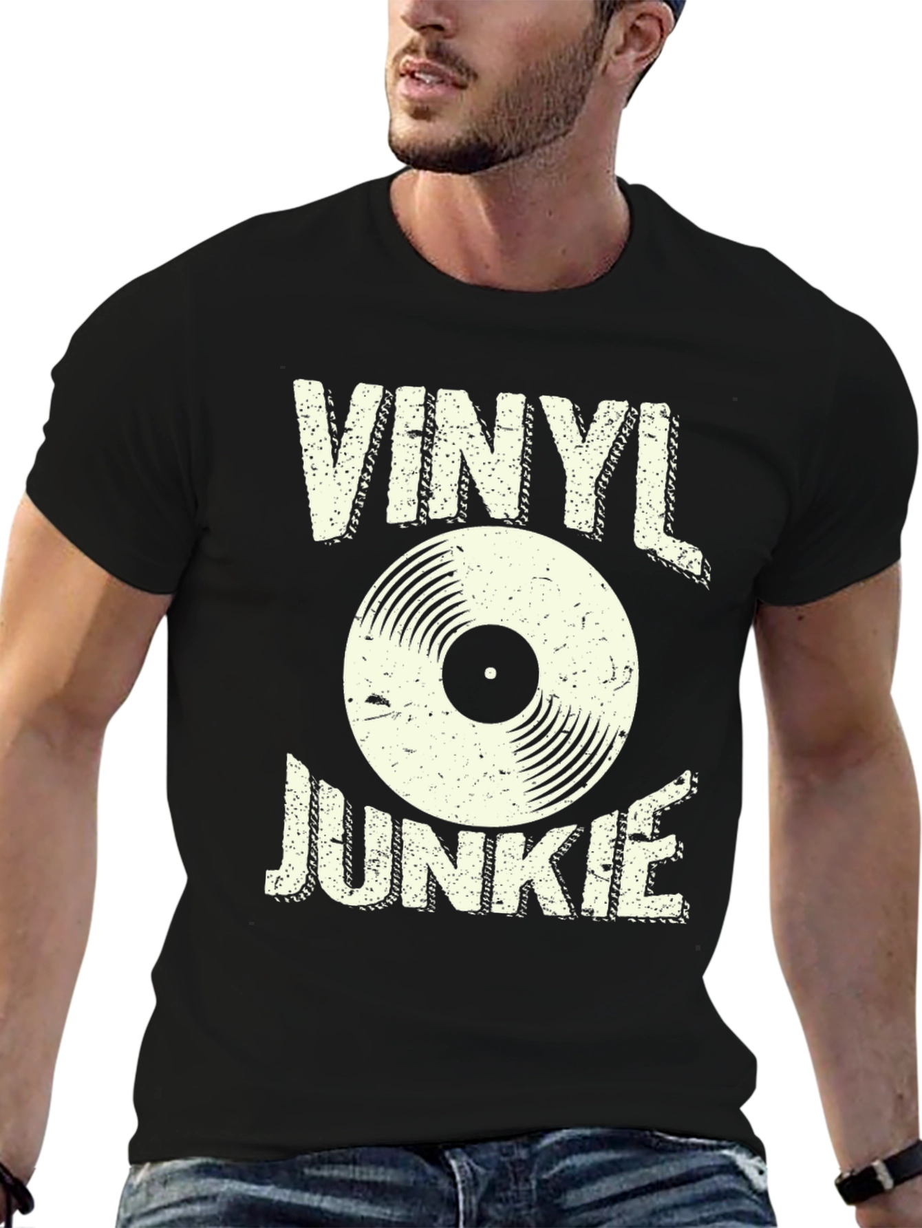 Camiseta Negra Vinyl Junkie