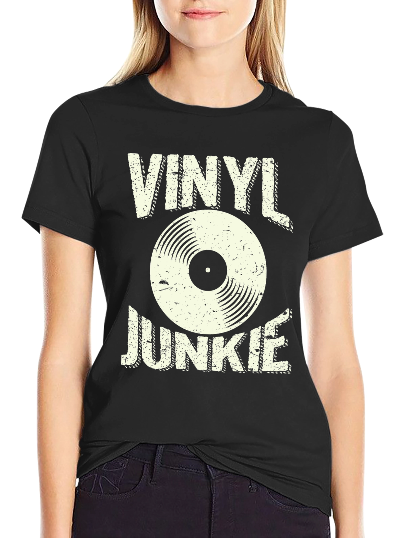 Camiseta Negra Vinyl Junkie