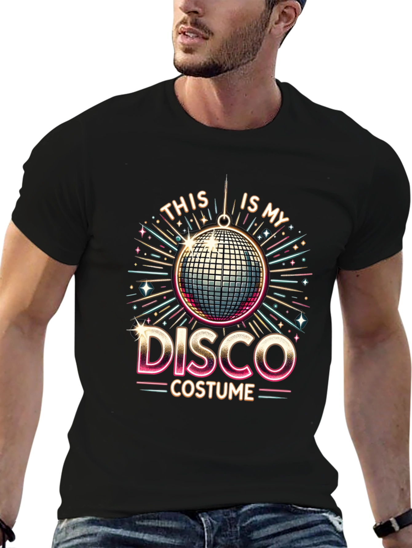 Camiseta Hombre Diseño Disco Retro