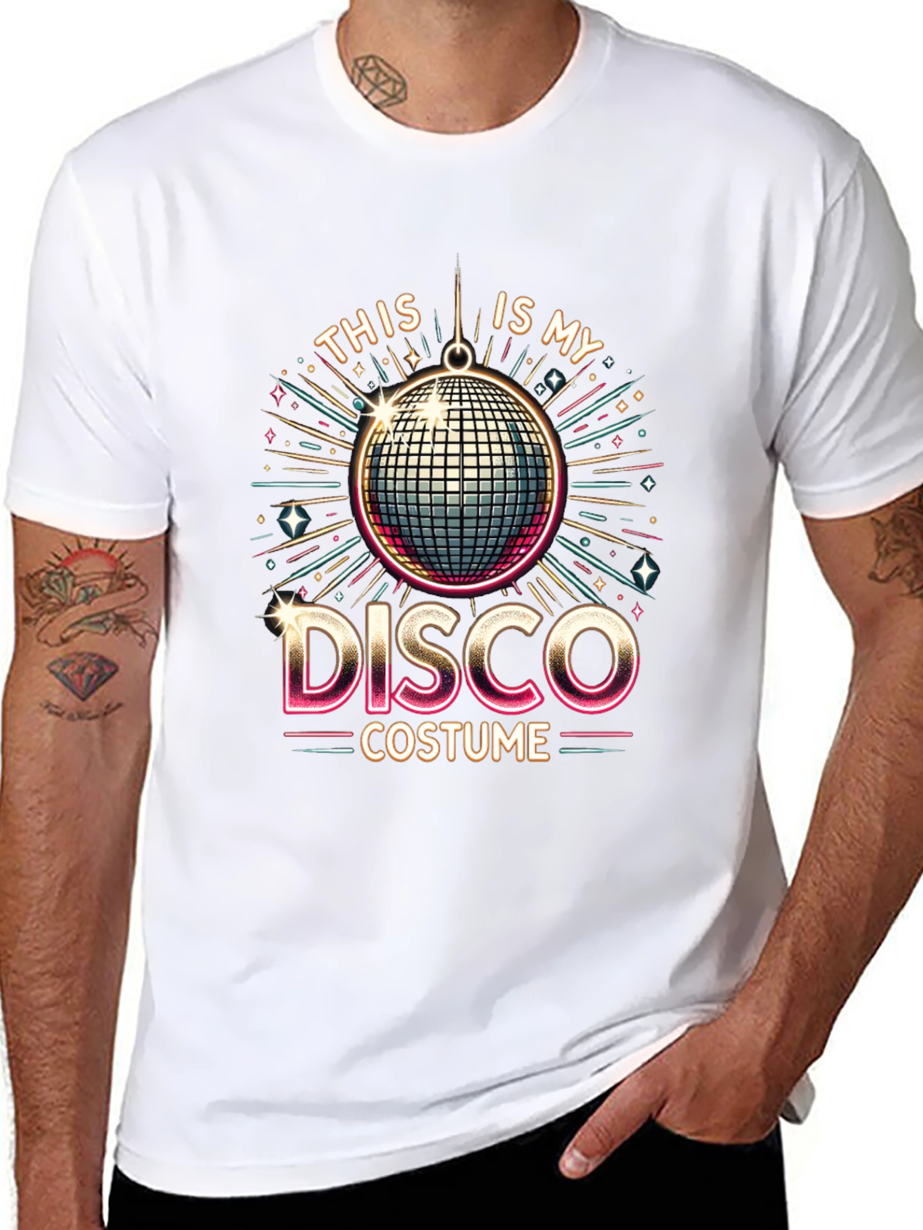 Camiseta Hombre Diseño Disco Retro