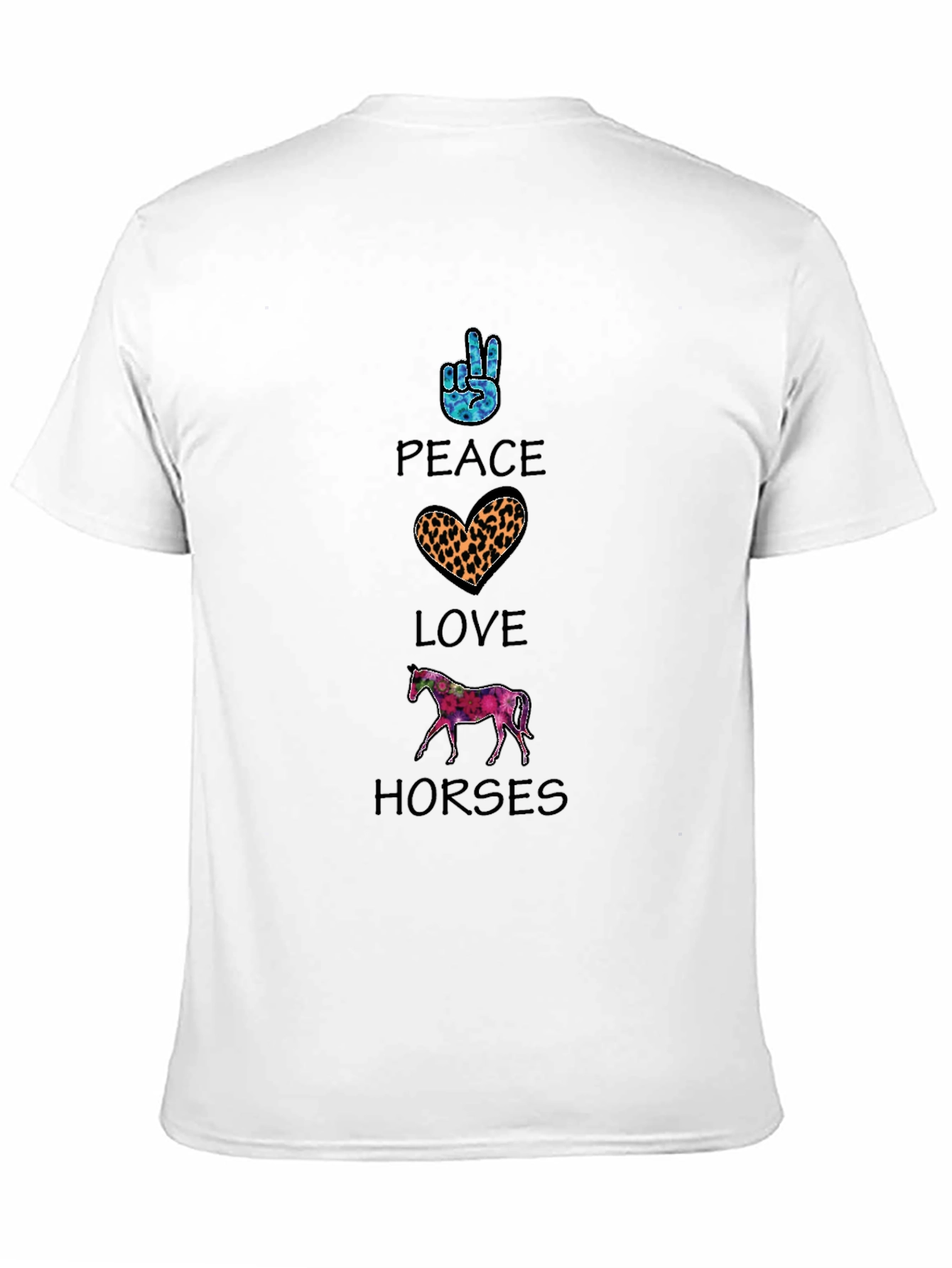 Camiseta Hombre Paz Amor Caballos Estampada